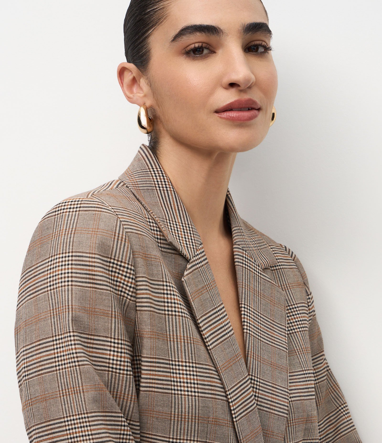 Blazer Oversized em Alfaiataria com Estampa Xadrez Cinza 3