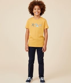 Camiseta Infantil com Estampa Praia - Tam 5 a 14 Anos