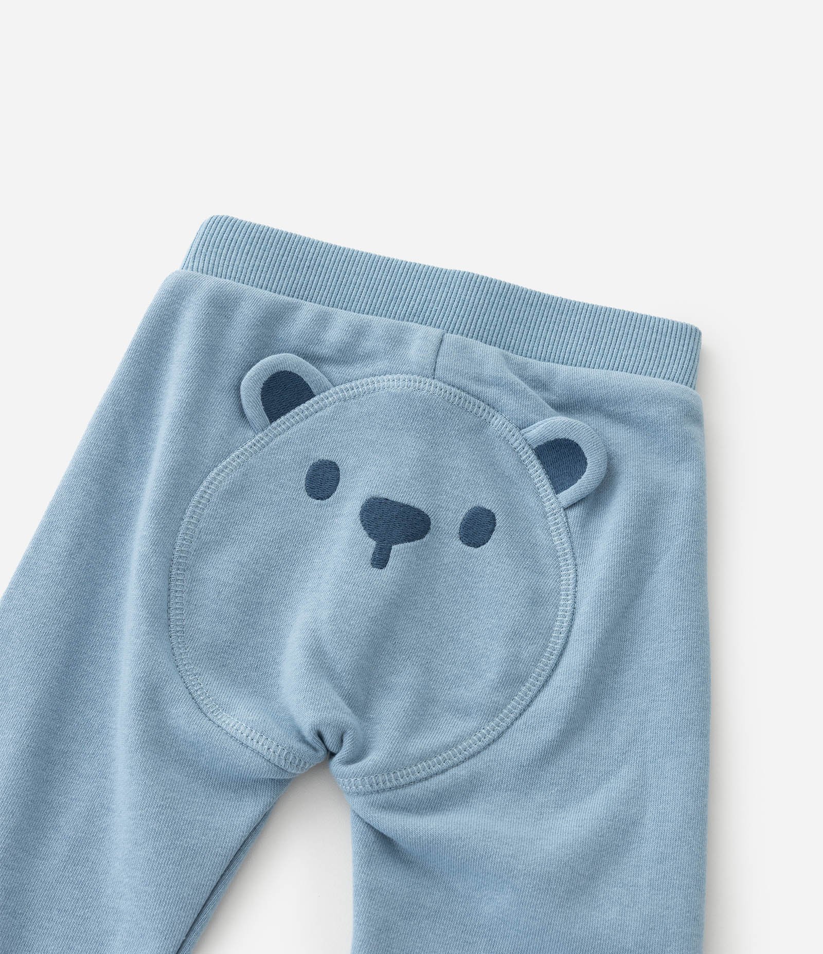 Conjunto Infantil em Moletom com Bordado de Ursinho – Tam 0 a 18 Meses Azul Claro 9