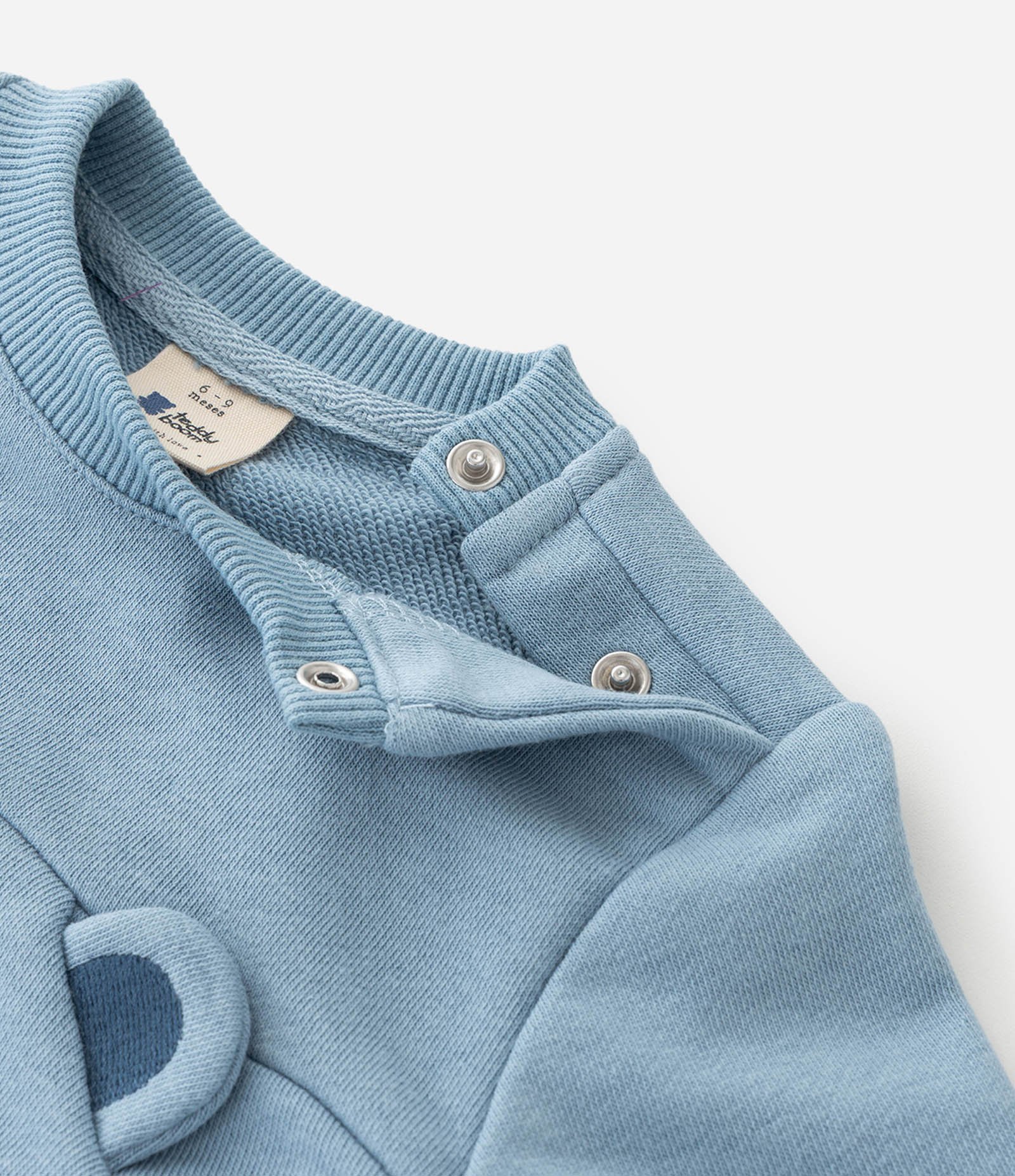 Conjunto Infantil em Moletom com Bordado de Ursinho – Tam 0 a 18 Meses Azul Claro 6