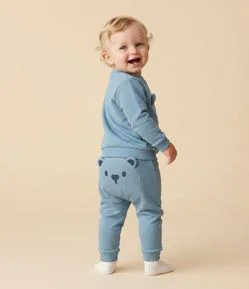 Conjunto Infantil em Moletom com Bordado de Ursinho – Tam 0 a 18 Meses
