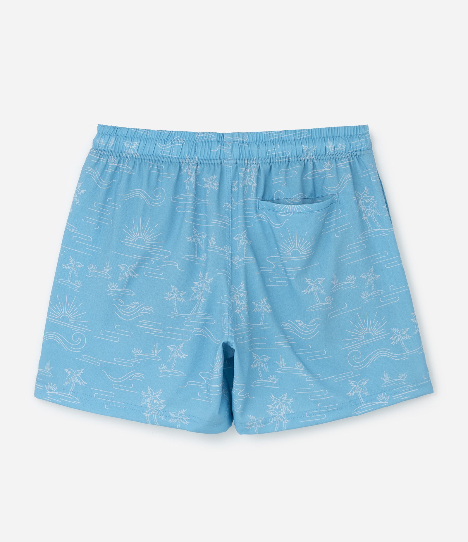Bermuda de Banho em Microfibra Leve com Estampa de Ícones de Praia Azul 5