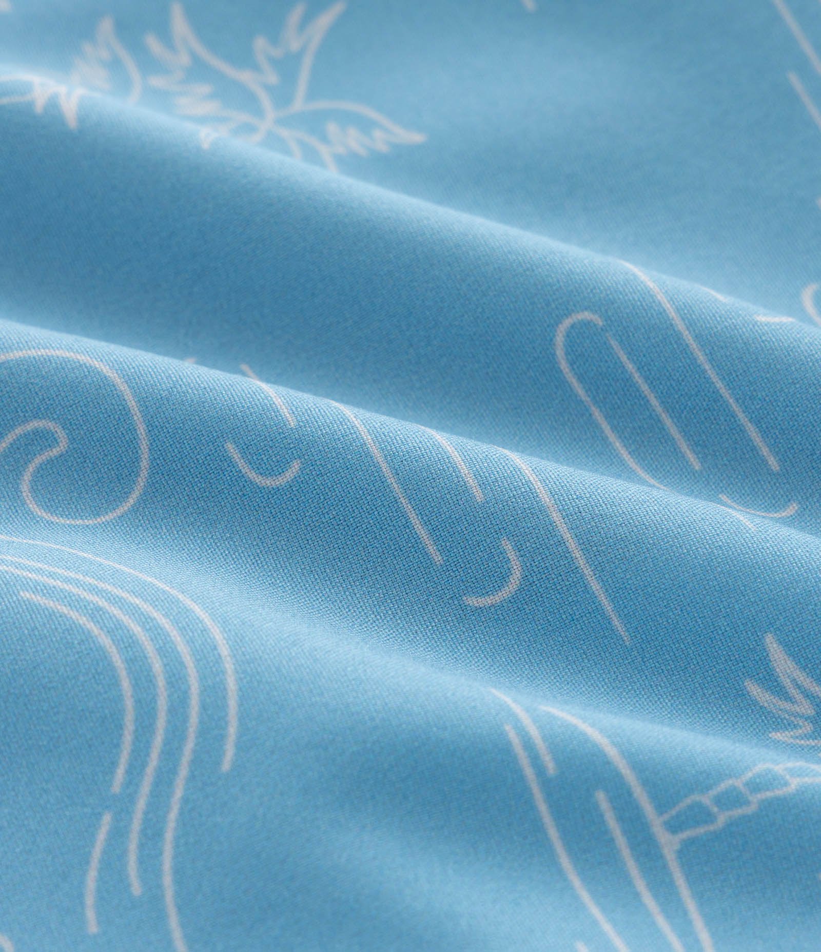 Bermuda de Banho em Microfibra Leve com Estampa de Ícones de Praia Azul 6