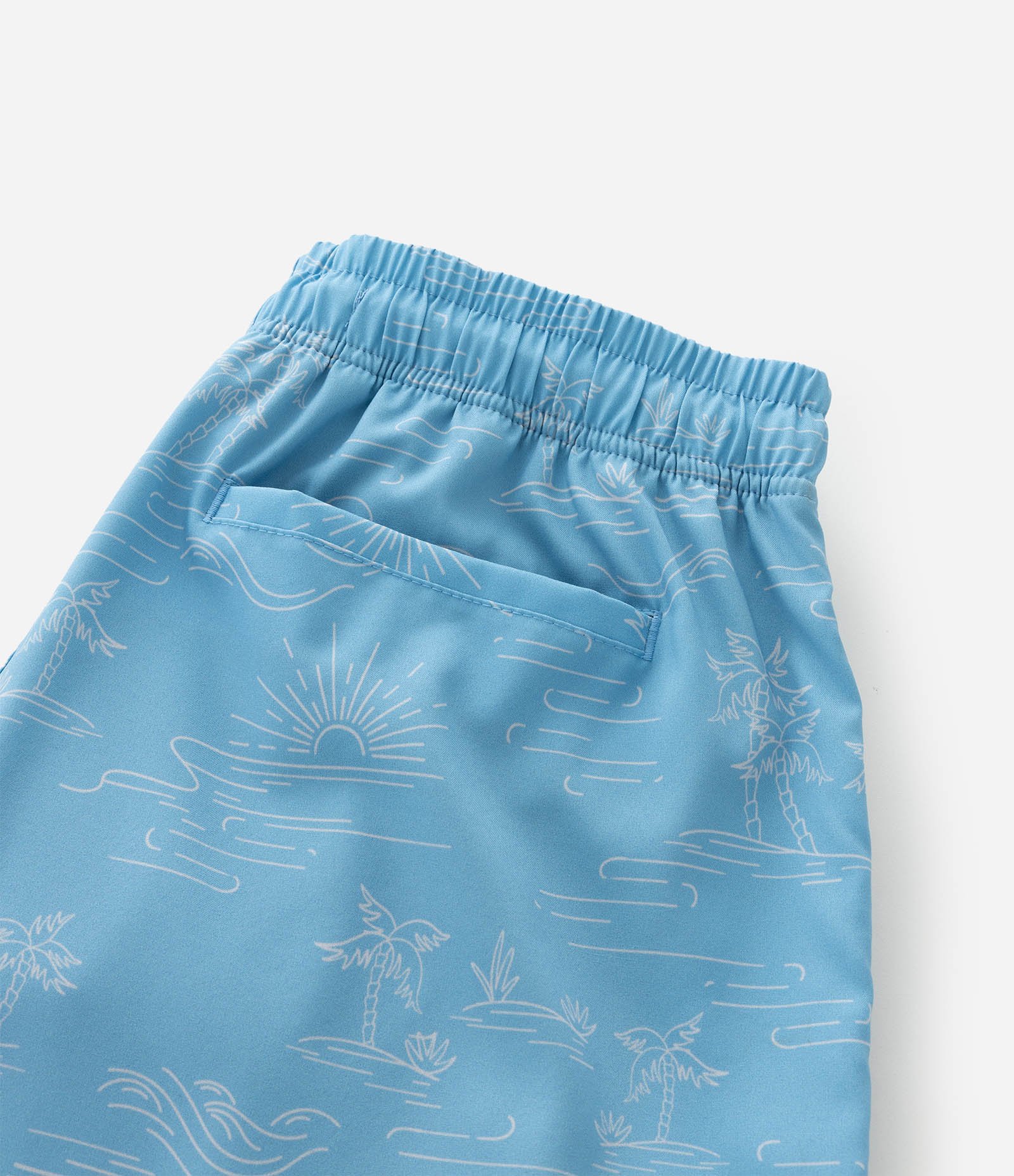 Bermuda de Banho em Microfibra Leve com Estampa de Ícones de Praia Azul 7