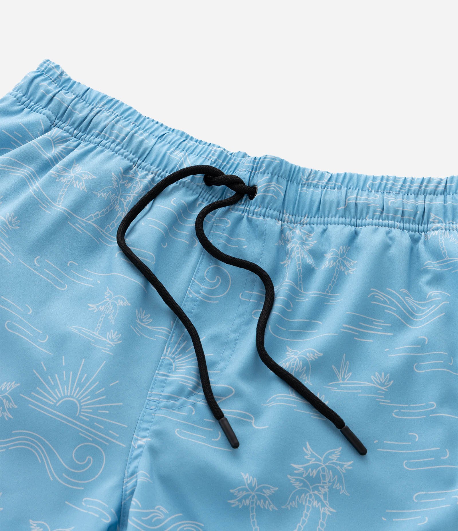 Bermuda de Banho em Microfibra Leve com Estampa de Ícones de Praia Azul 8