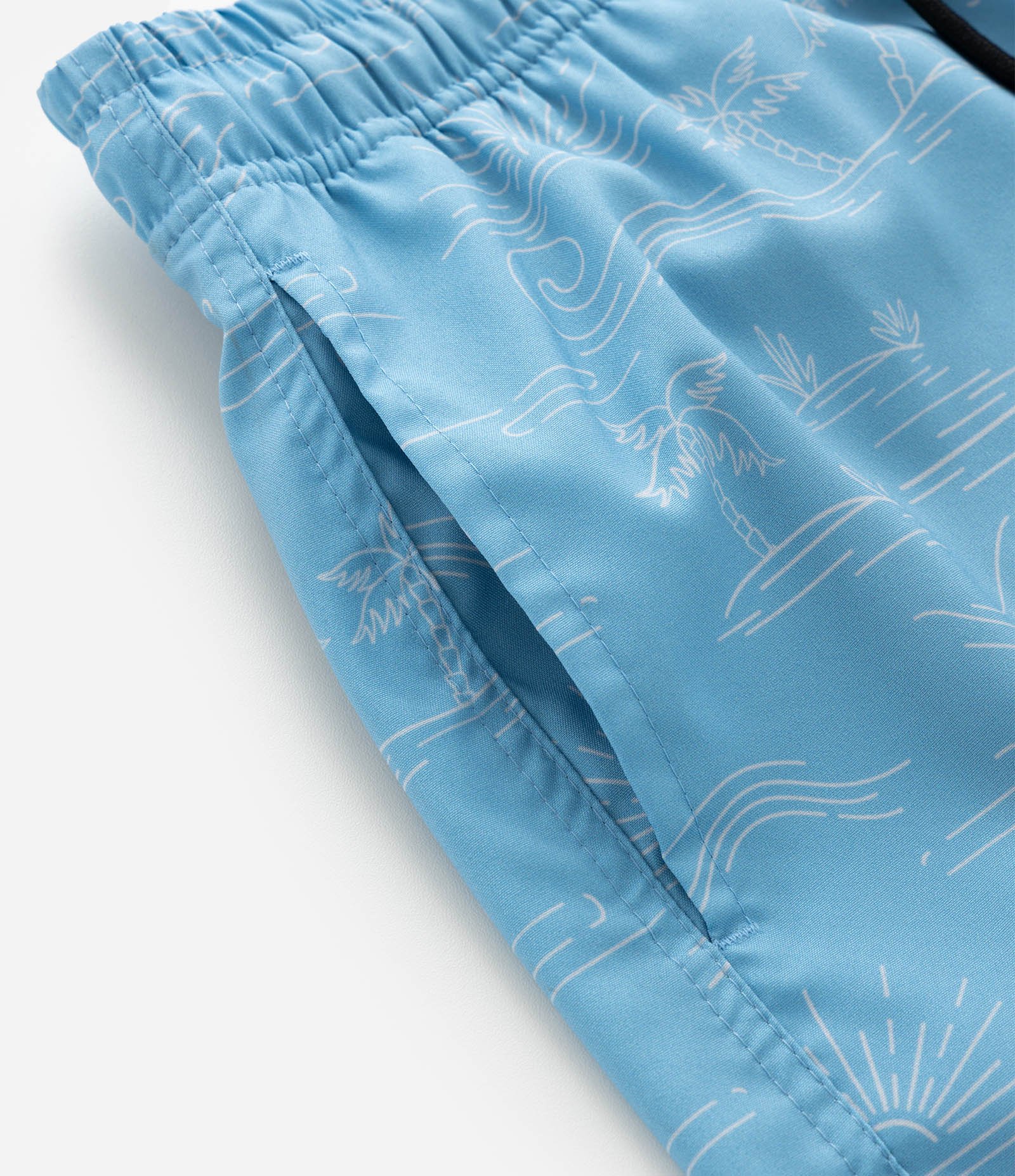 Bermuda de Banho em Microfibra Leve com Estampa de Ícones de Praia Azul 9