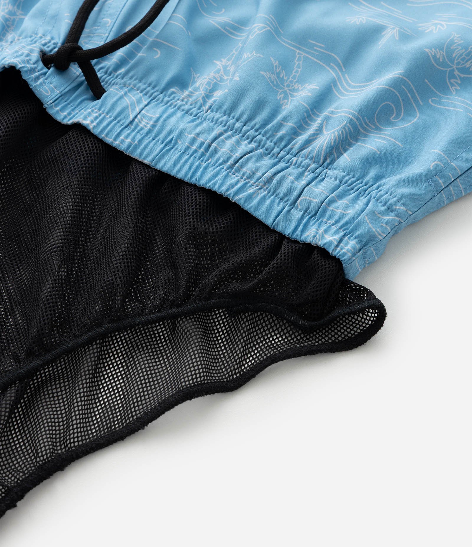 Bermuda de Banho em Microfibra Leve com Estampa de Ícones de Praia Azul 10