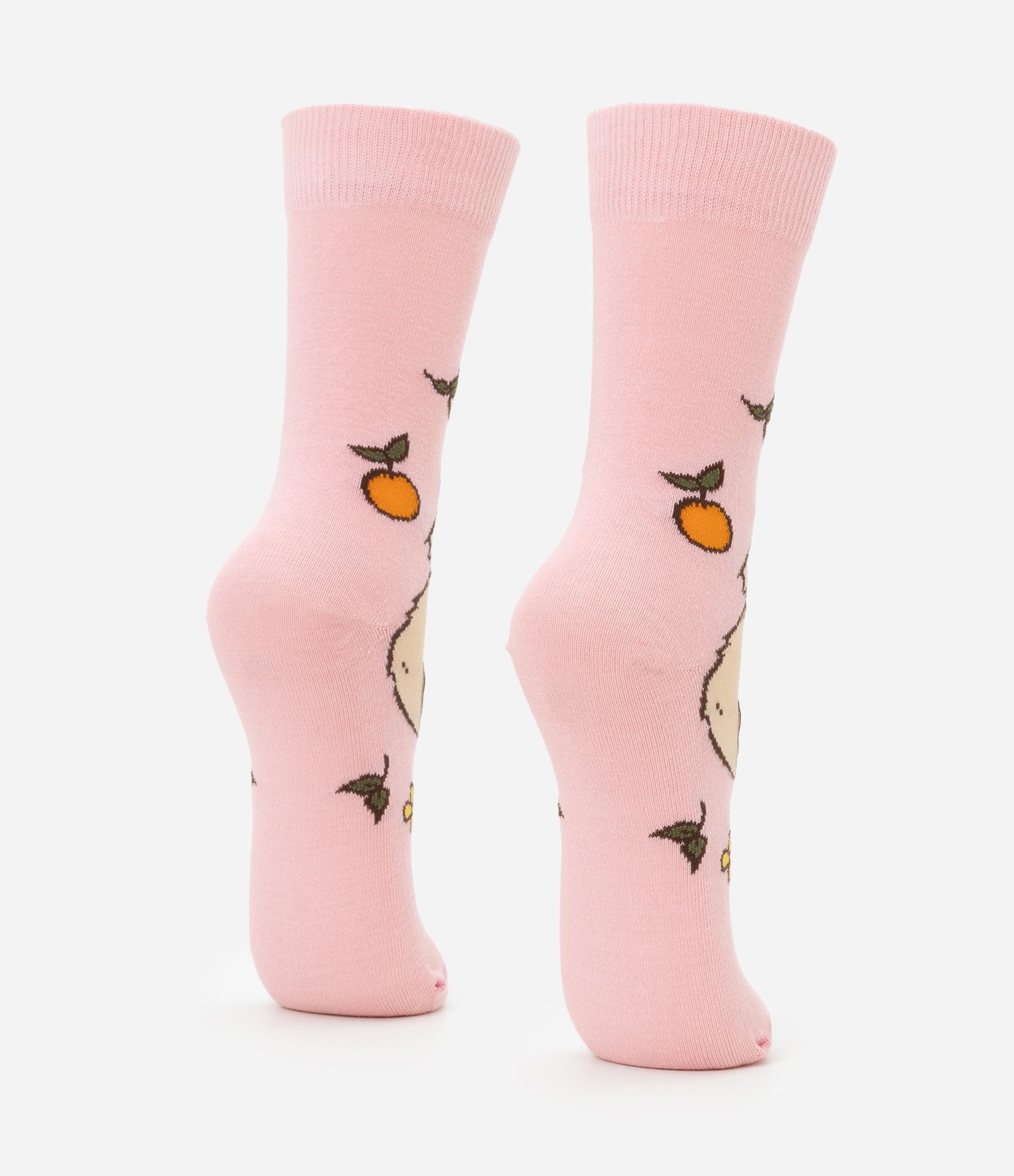Meia Cano Alto em Algodão com Estampa Capivara Rosa 3