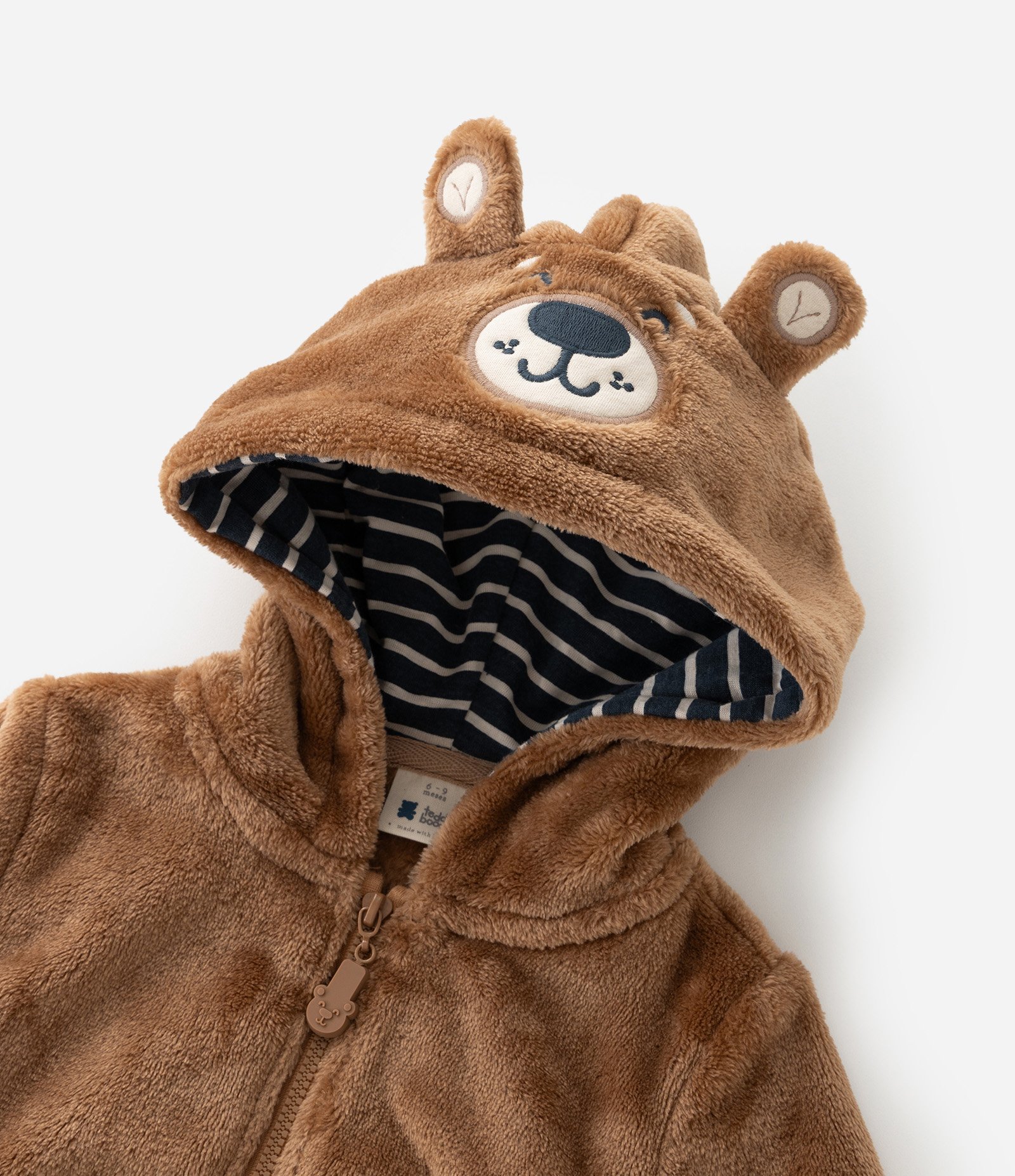 Casaco Infantil com Capuz de Urso e Orelhas Interativas – Tam RN a 18 Meses Marrom 8