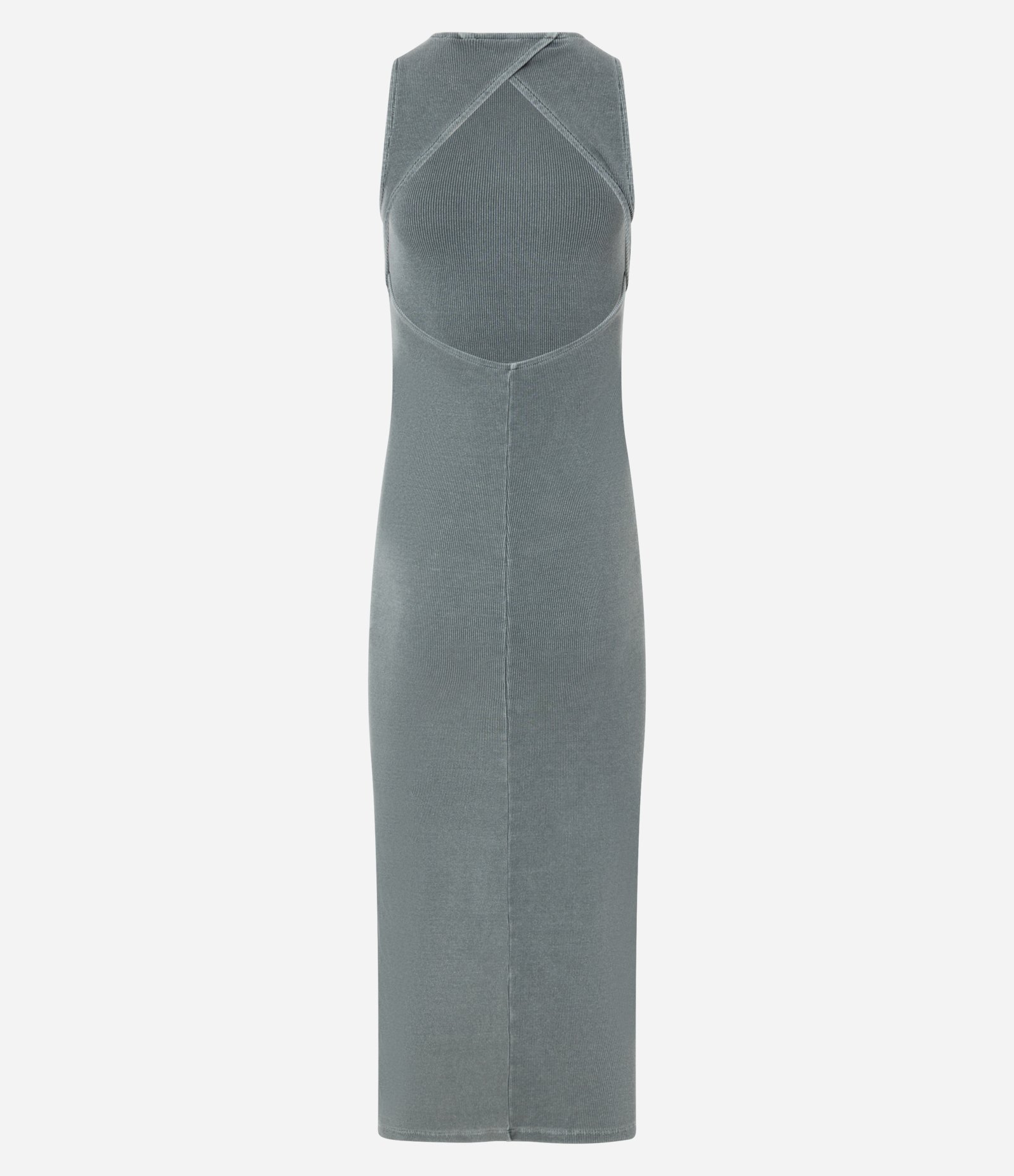 Vestido New Midi em Ribana com Costas Abertas Verde Marmorizado 8