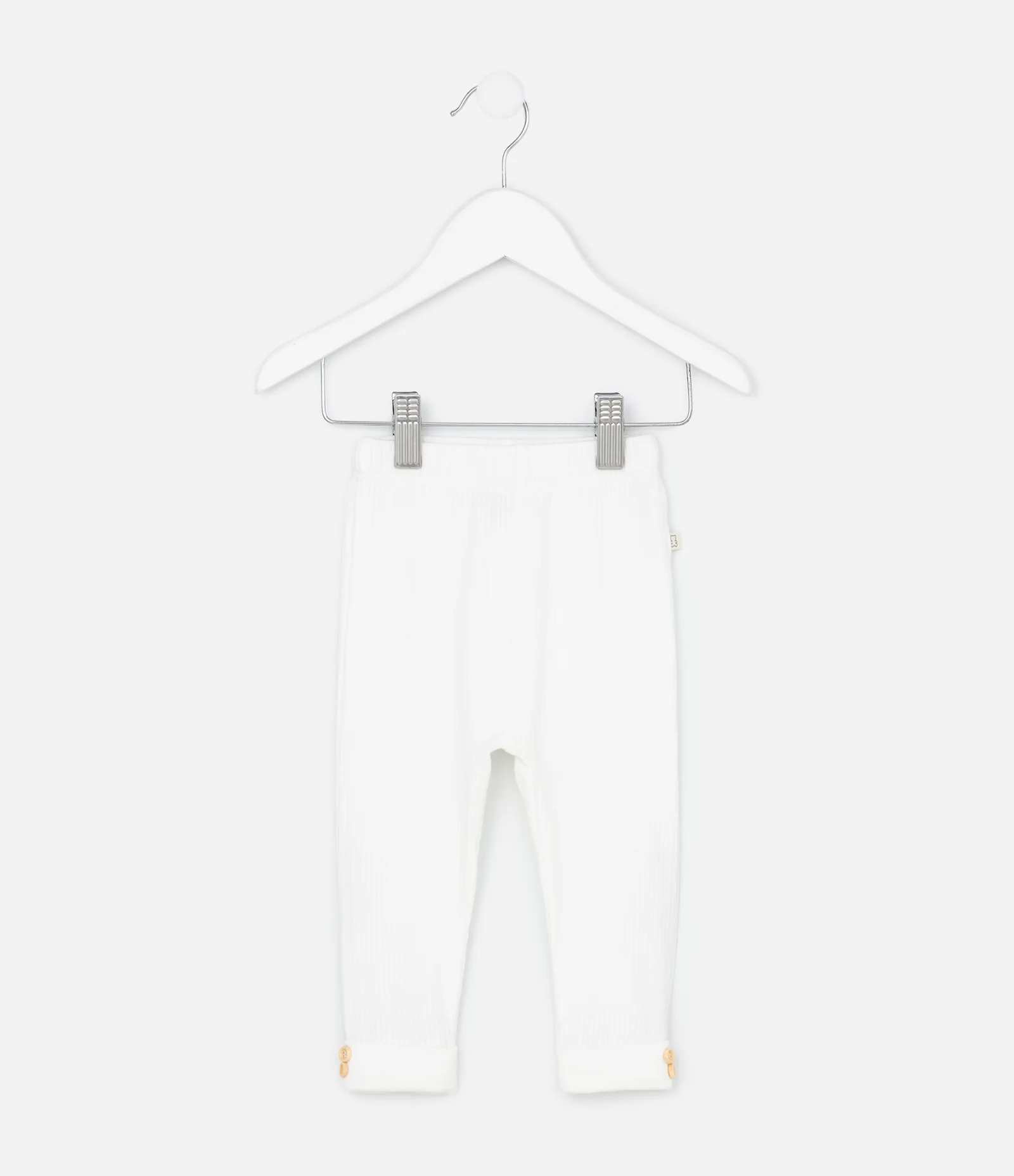 Calça Infantil Canelada com Botões na Barra – Tam RN a 18 Meses Branco 2