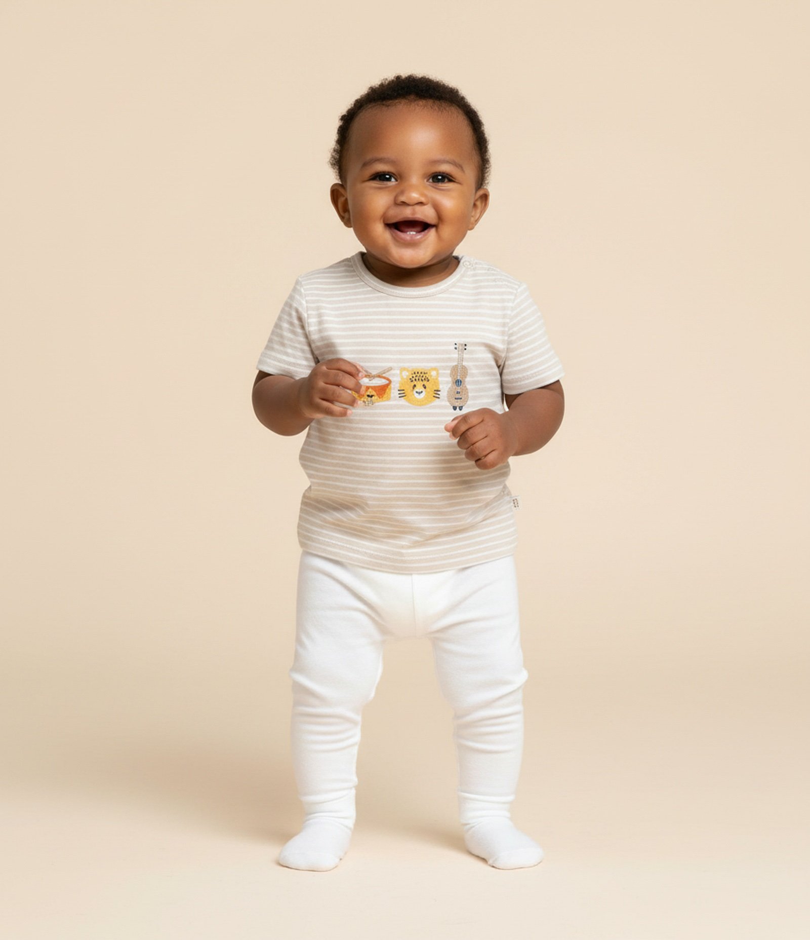 Calça Infantil Canelada com Botões na Barra – Tam RN a 18 Meses Branco 1