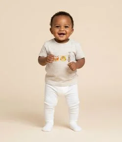 Calça Infantil Canelada com Botões na Barra – Tam RN a 18 Meses