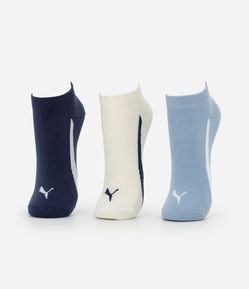 Kit 03 Meias Cano Baixo Esportivas em Algodão Puma