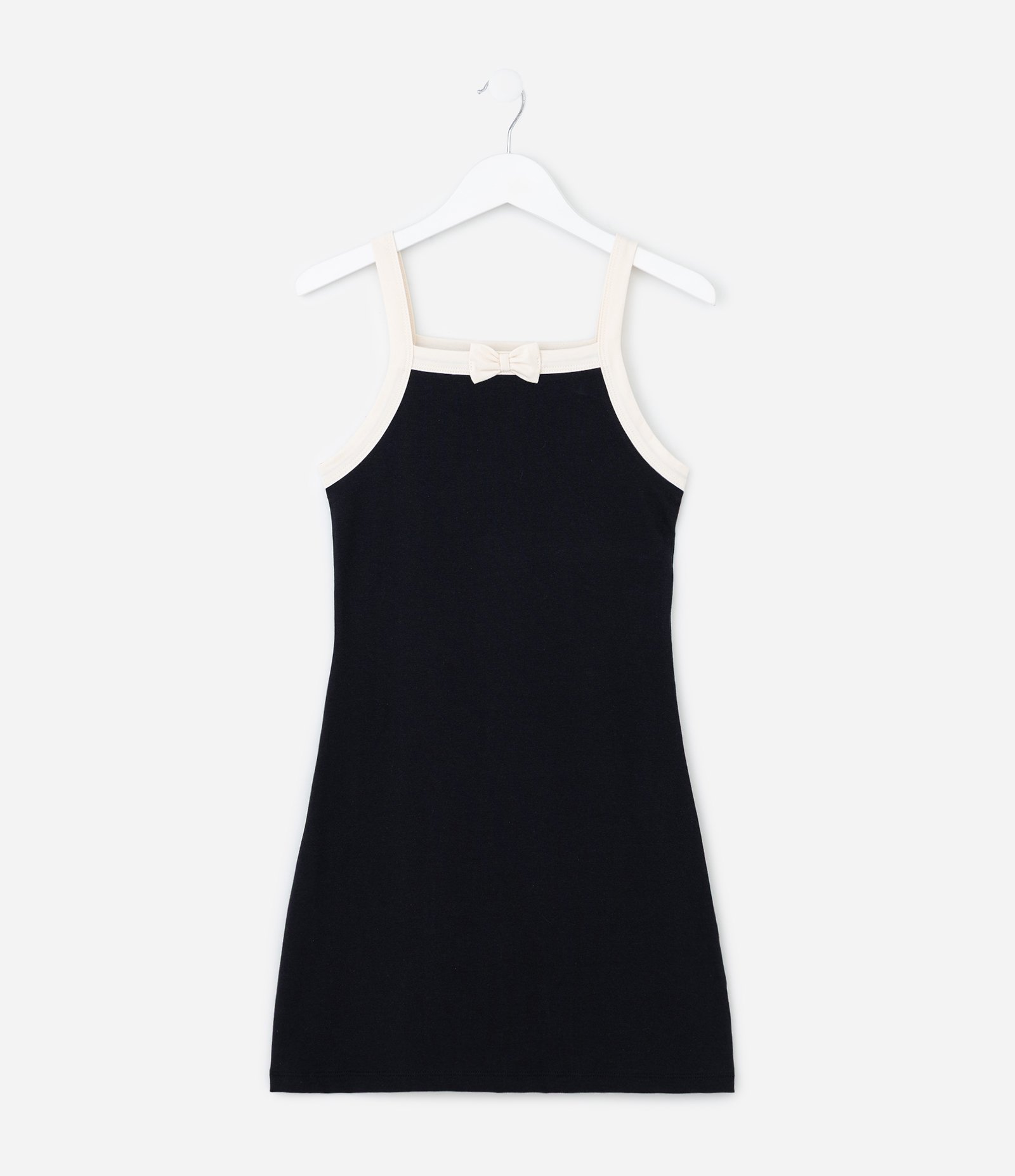 Vestido Infantil com Laço Aplicado - Tam 
 7 A 14 Preto 1