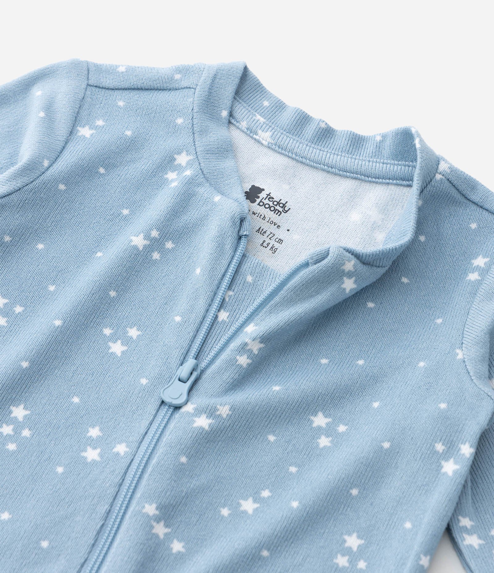Macaquinho Infantil em Moletinho com Estampa de Estrelas – Tam 0 a 18 Meses Azul 9