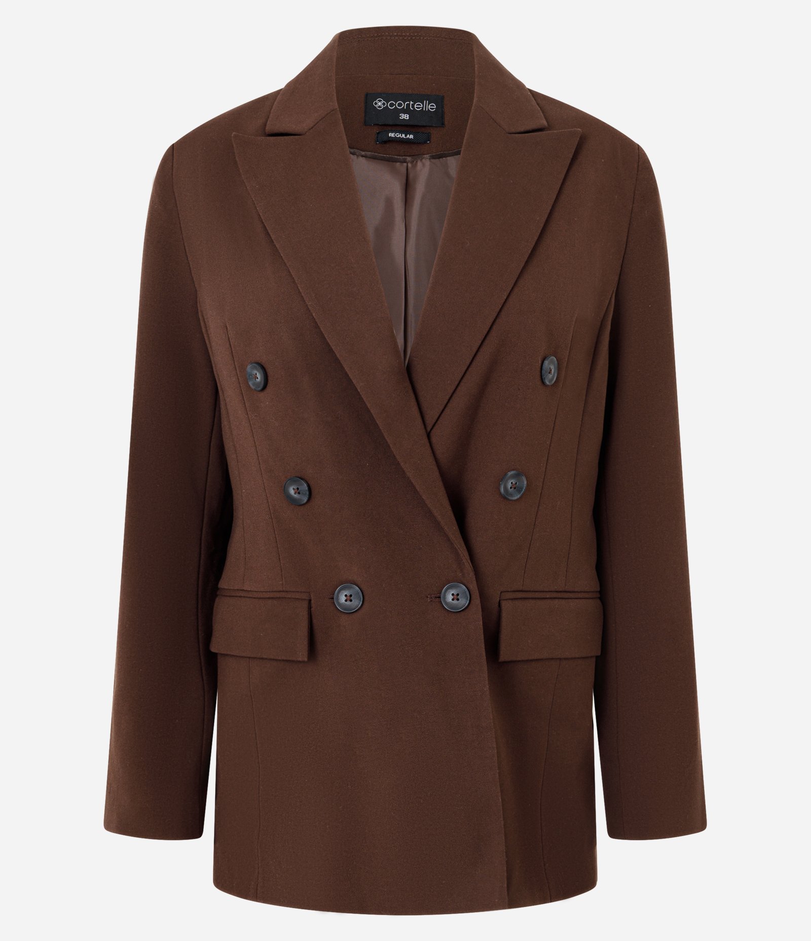 Blazer Alongado em Alfaiataria com Botões Marrom 6