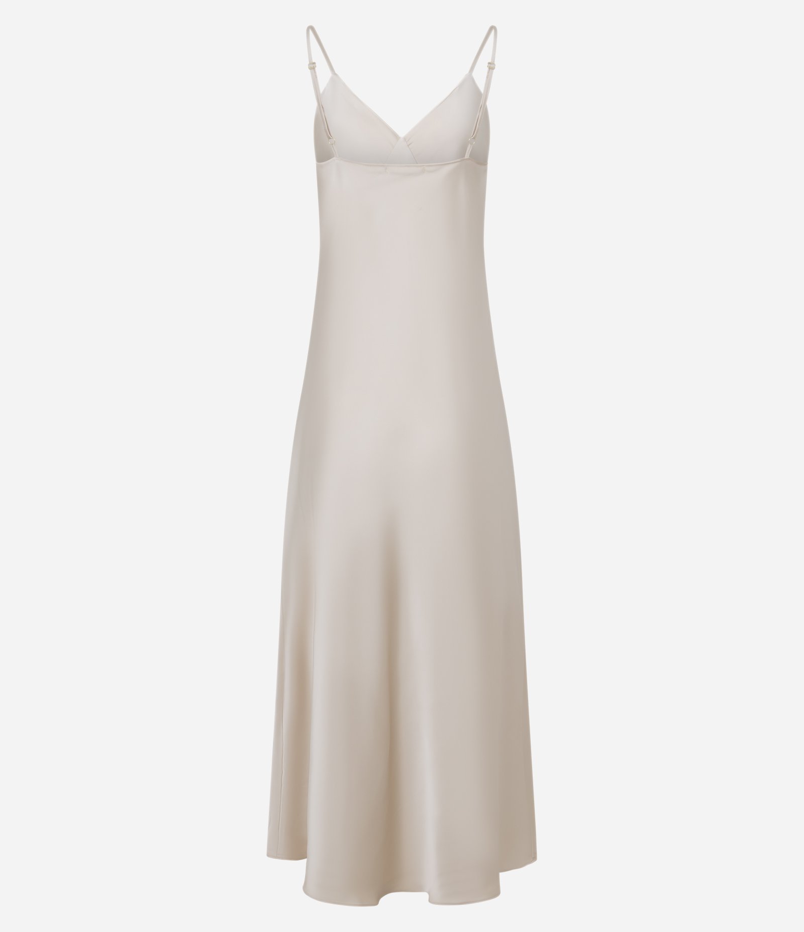 Vestido Acetinado de Alça com Recorte no Busto Champanhe 8