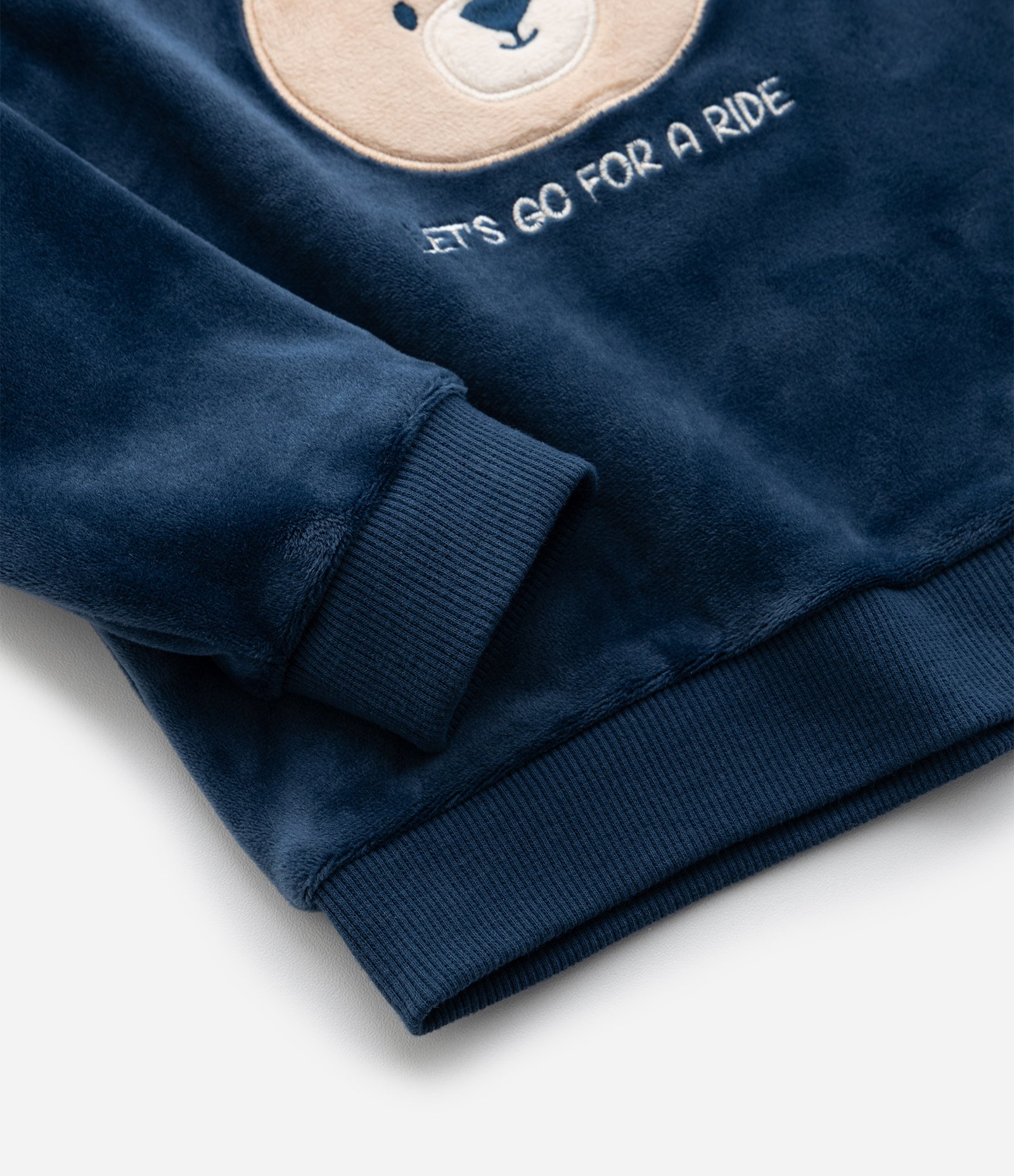 Conjunto Infantil em Plush com Bordado de Urso – Tam 0 a 18 Meses Azul Marinho 12