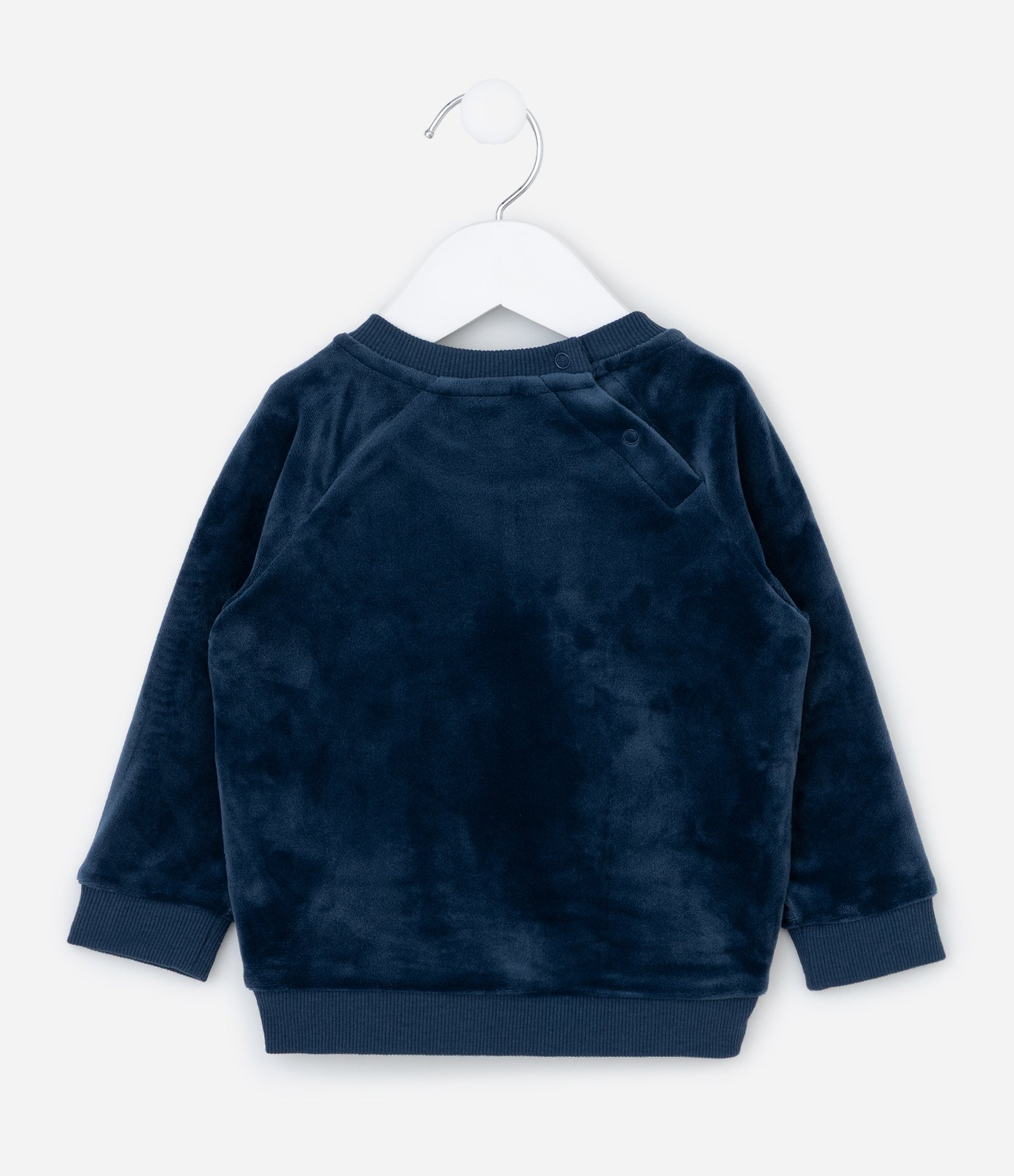 Conjunto Infantil em Plush com Bordado de Urso – Tam 0 a 18 Meses Azul Marinho 4