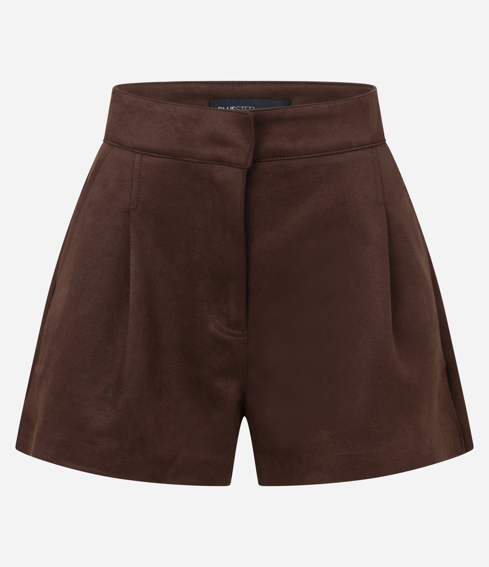 Short Evasê em Suede com Pregas Marrom 4