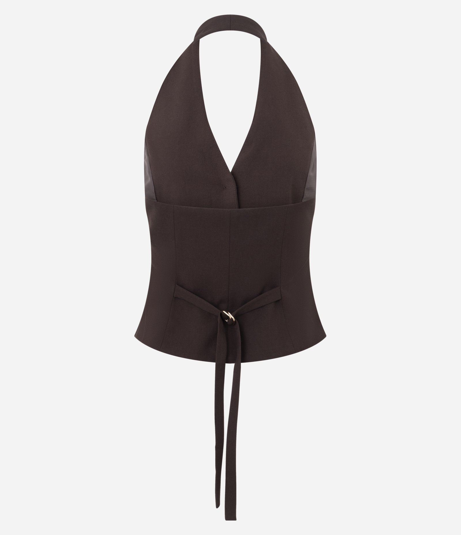 Colete Alfaiatado com Frente Única Marrom 6