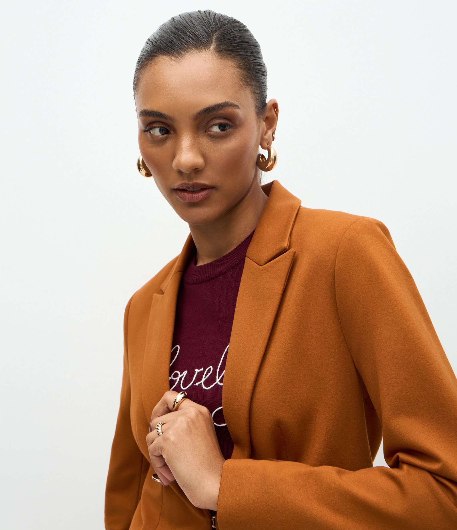 Blazer Alfaiatado em Ponto Roma com Botões Brasão Marrom 4