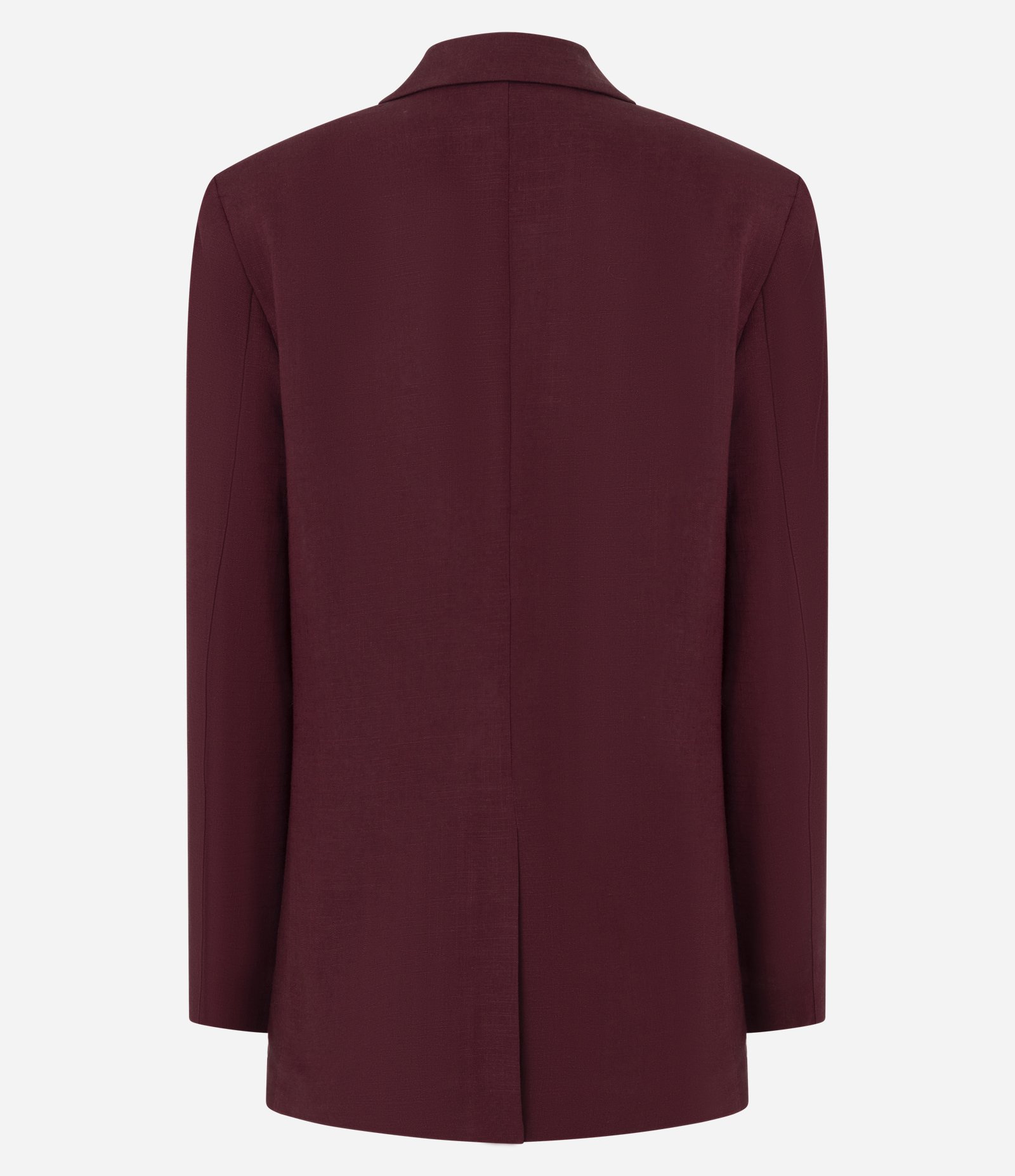 Blazer em Viscolinho com Lapelas e Botão Único Vinho 3