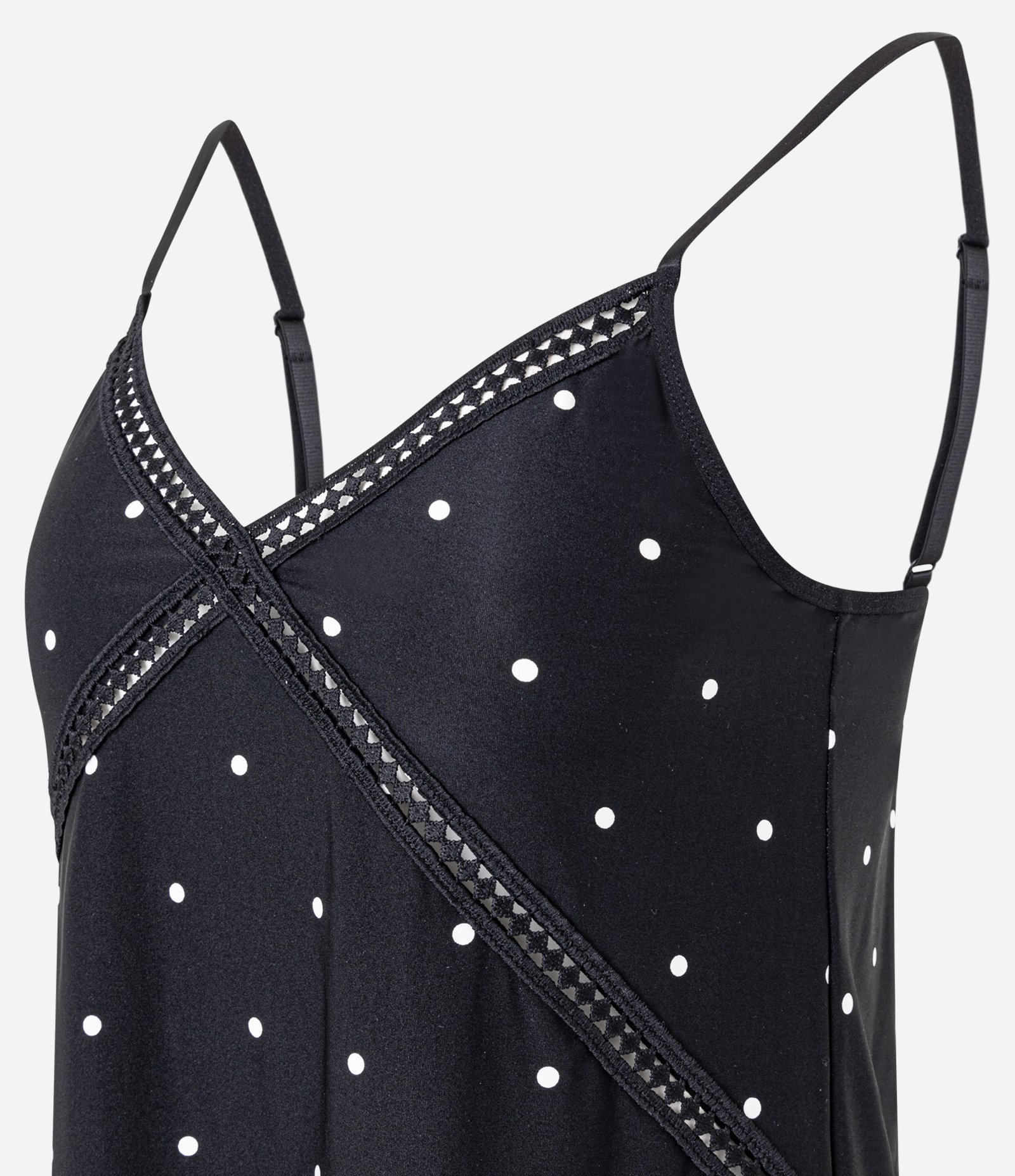 Pijama Short Doll em Microfibra com Alcinha e Estampa Poa Anthracite 2