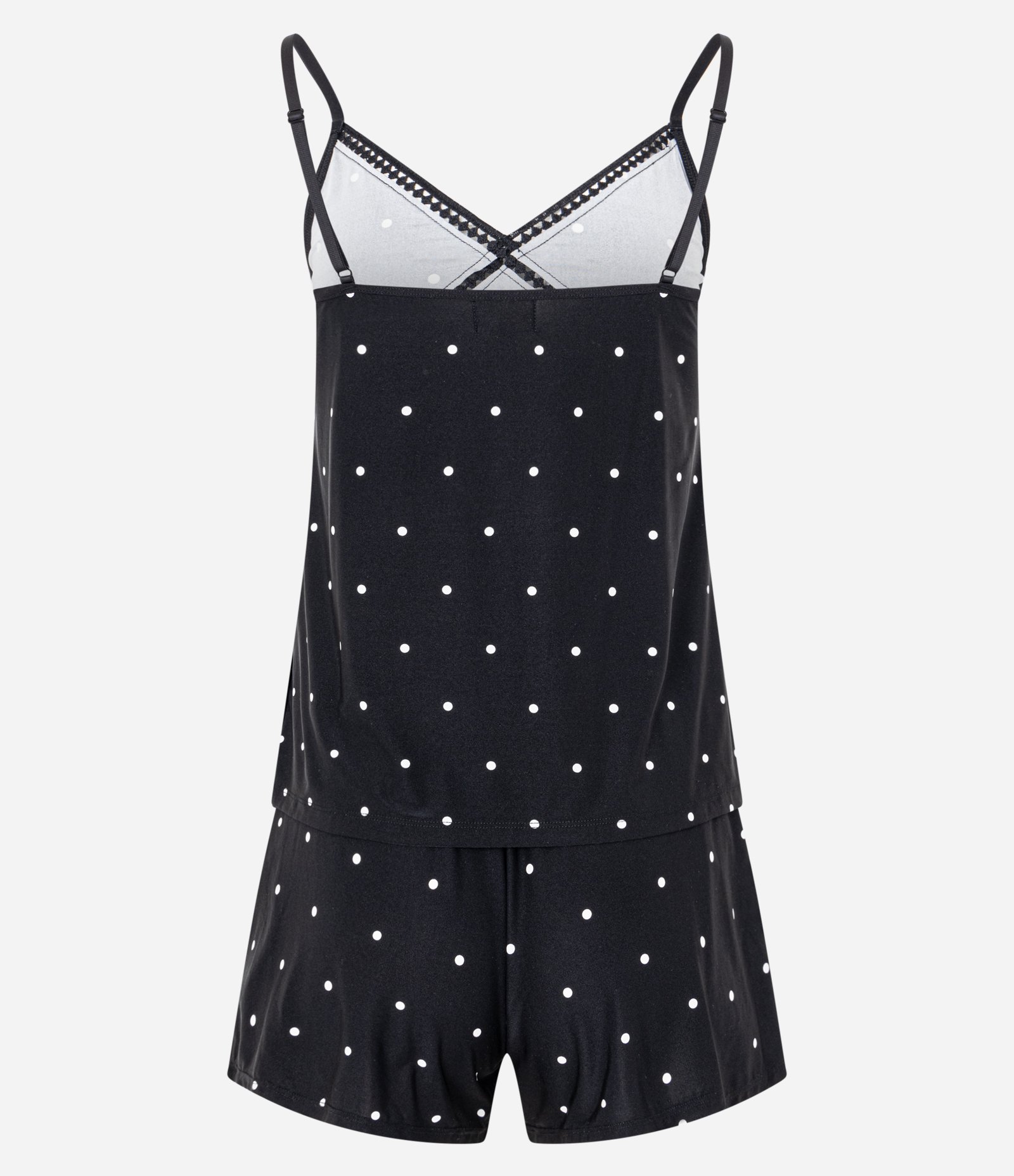 Pijama Short Doll em Microfibra com Alcinha e Estampa Poa Anthracite 3