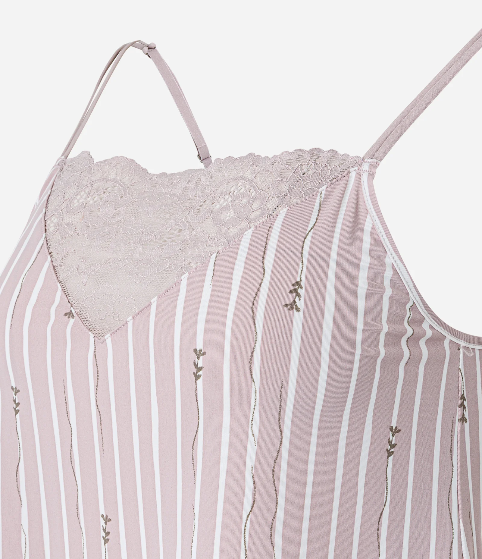 Pijama Short Doll de Alcinha com Estampa de Listras Rosa 2