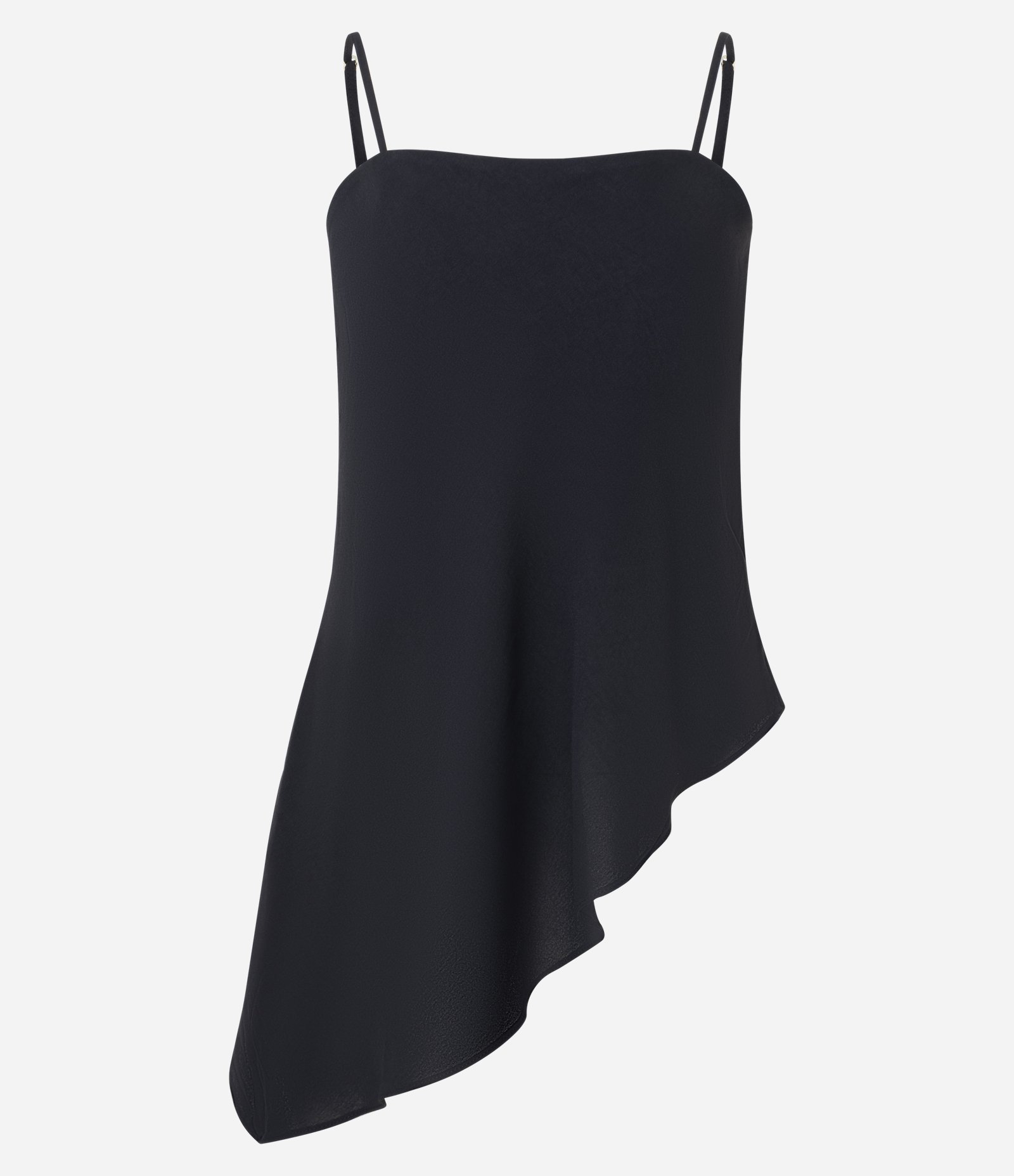 Blusa de Alça em Airflow com Barra Assimétrica Preto 5