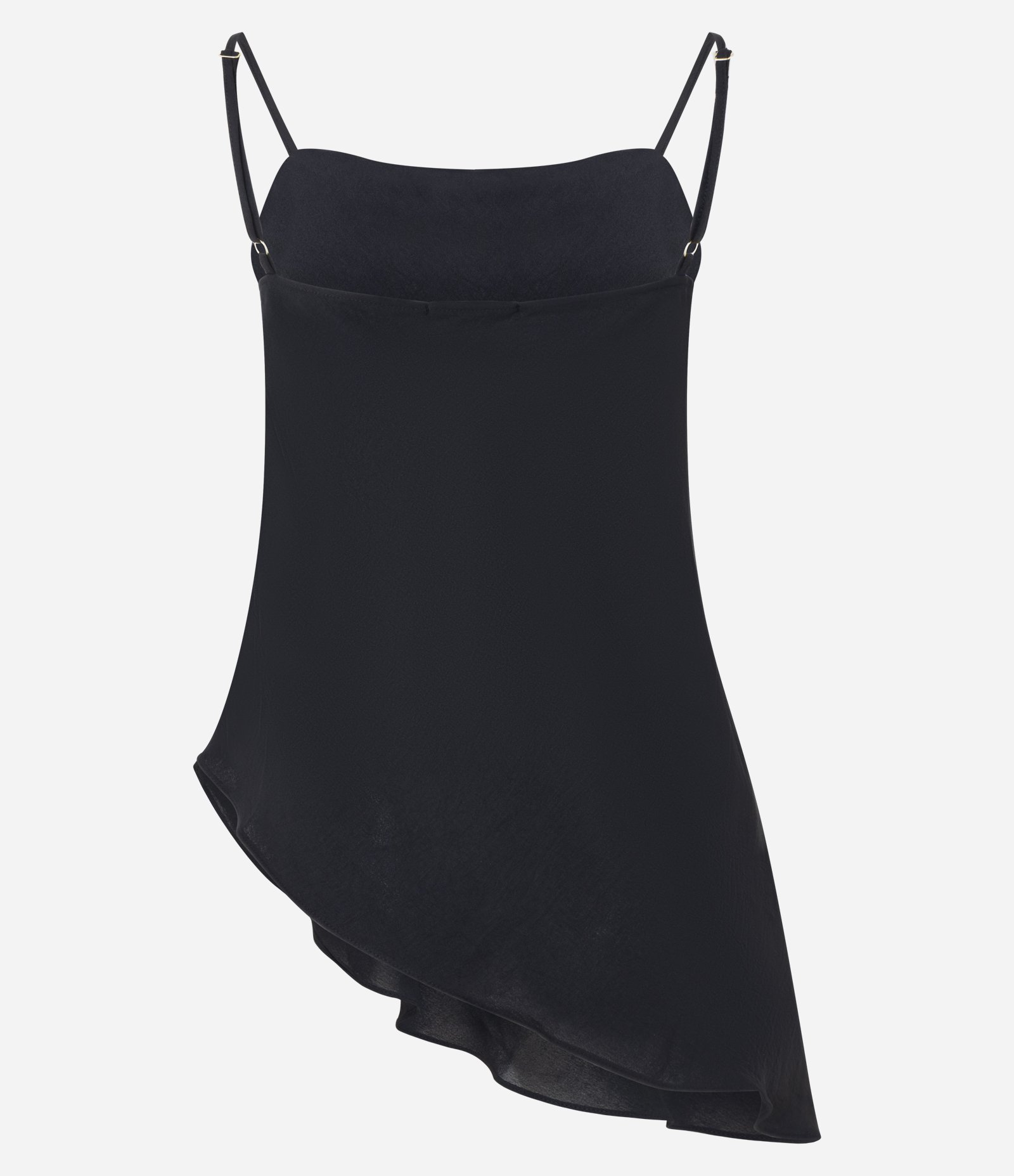 Blusa de Alça em Airflow com Barra Assimétrica Preto 6