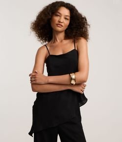 Blusa de Alça em Airflow com Barra Assimétrica