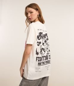 Camiseta em Algodão com Estampa Frente e Costas Meninas Superpoderosas