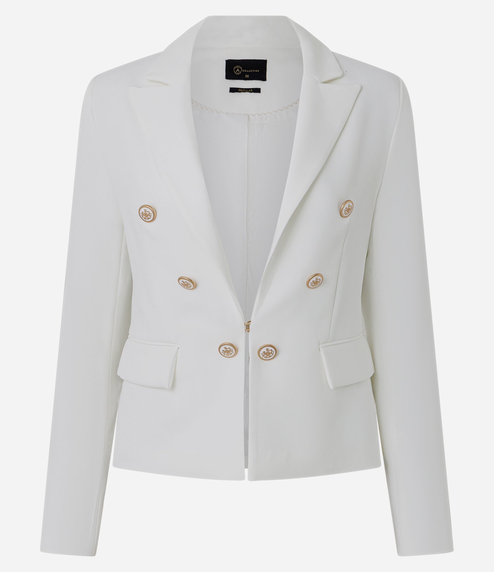 Blazer Slim Alfaiatado com Botões Diferenciados Off White 7