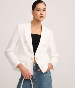 Blazer Slim Alfaiatado com Botões Diferenciados