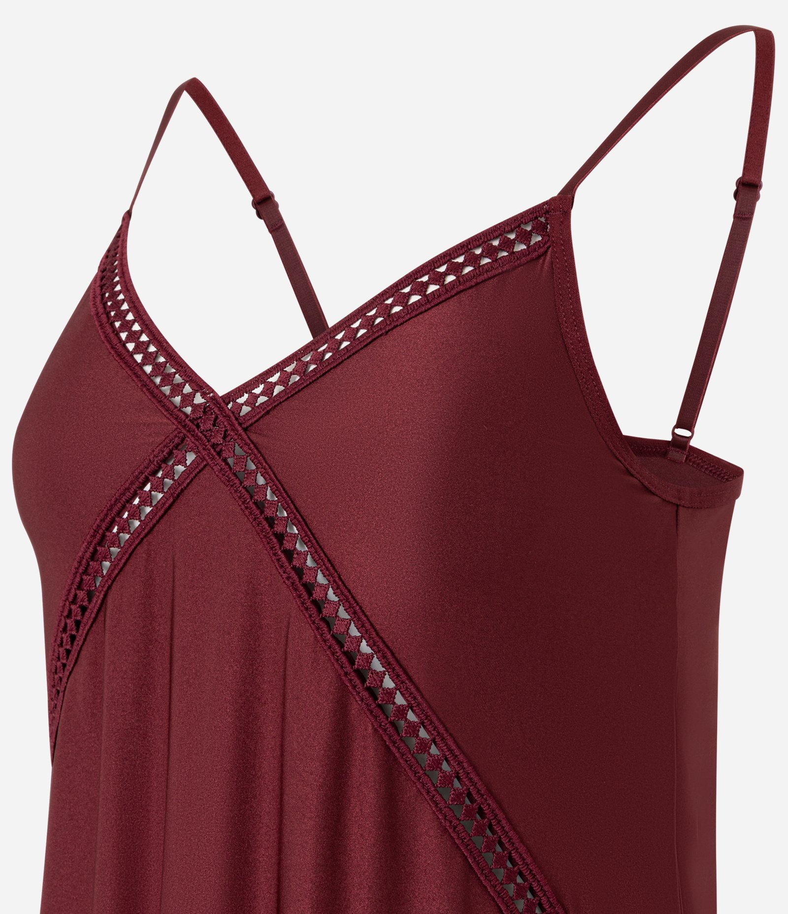 Camisola de Alcinha em Microfibra com Aviamento Marsala 2