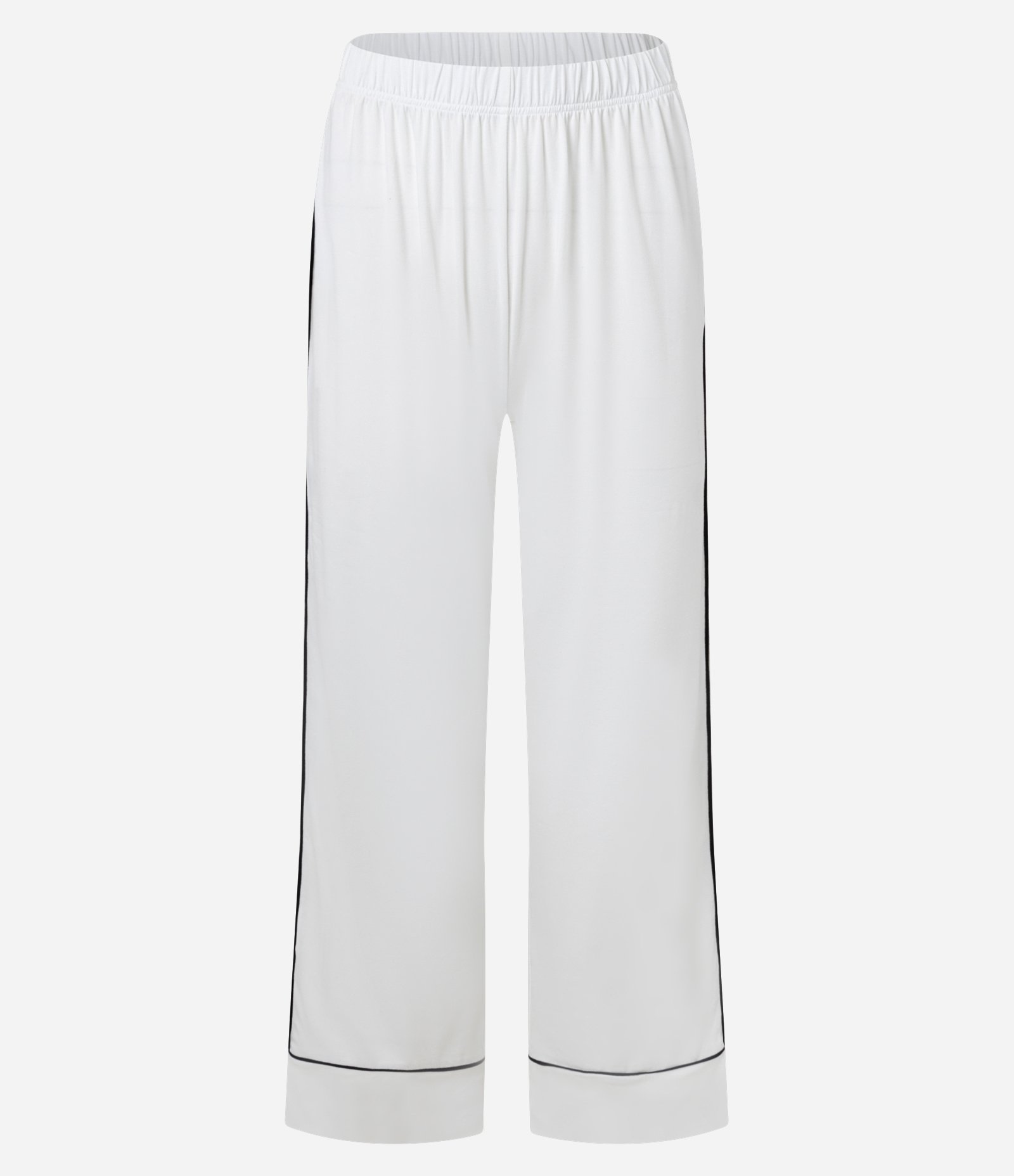 Pijama Longo Toque Suave com Viés Contrastantes Branco 3
