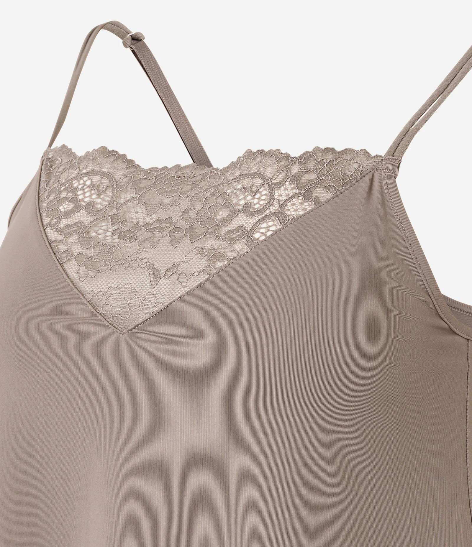 Pijama Short Doll com Renda no Decote e Barra do Short Cinza 2