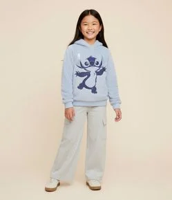Casaco Infantil Stitch com Orelhinhas em Paetê – Tam 5 a 14 Anos