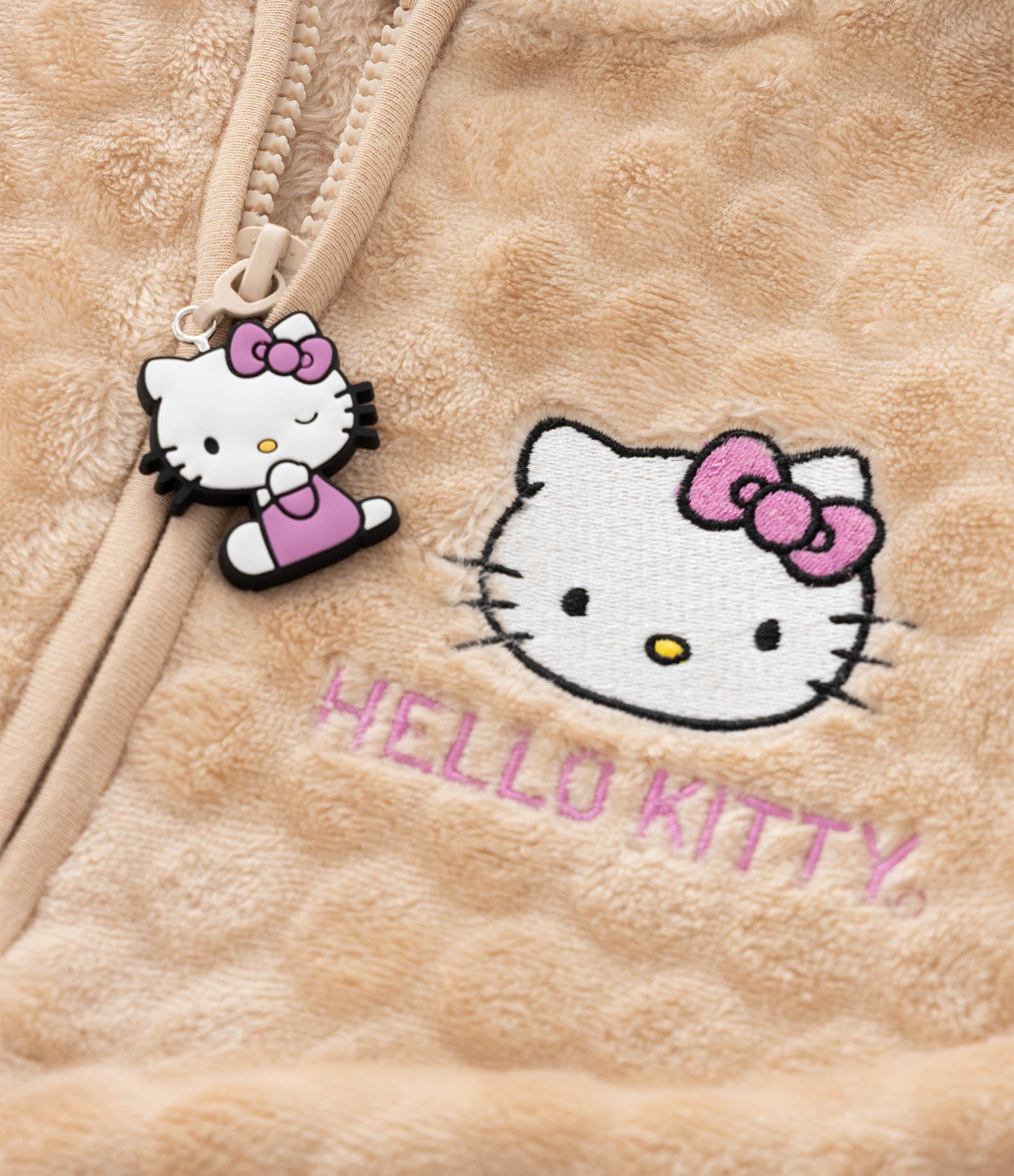 Jaqueta Infantil com Capuz Hello Kitty – Tam 2 a 12 Anos Bege 7
