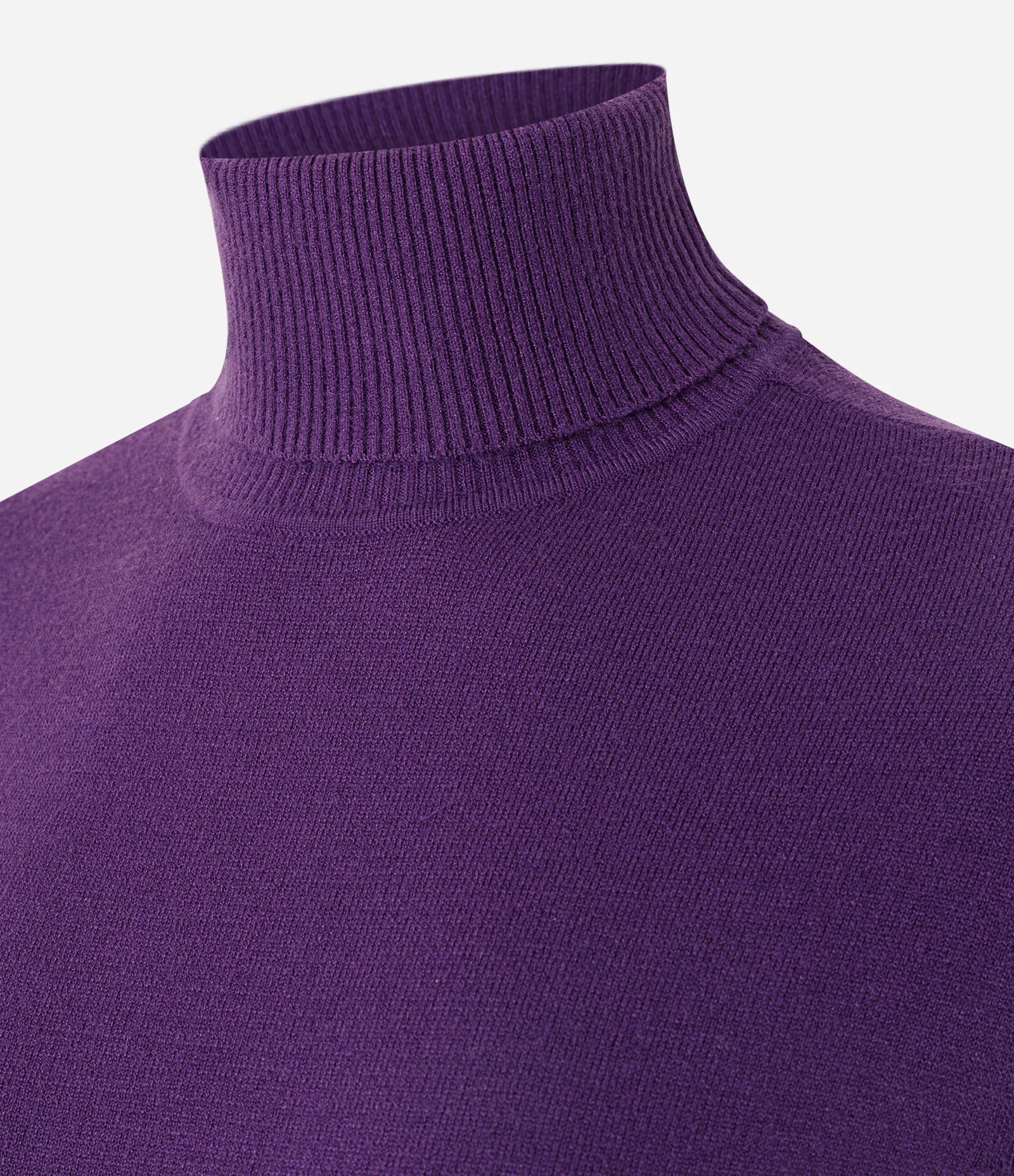 Suéter em Tricô com Gola Alta e Manga Longa Roxo 2