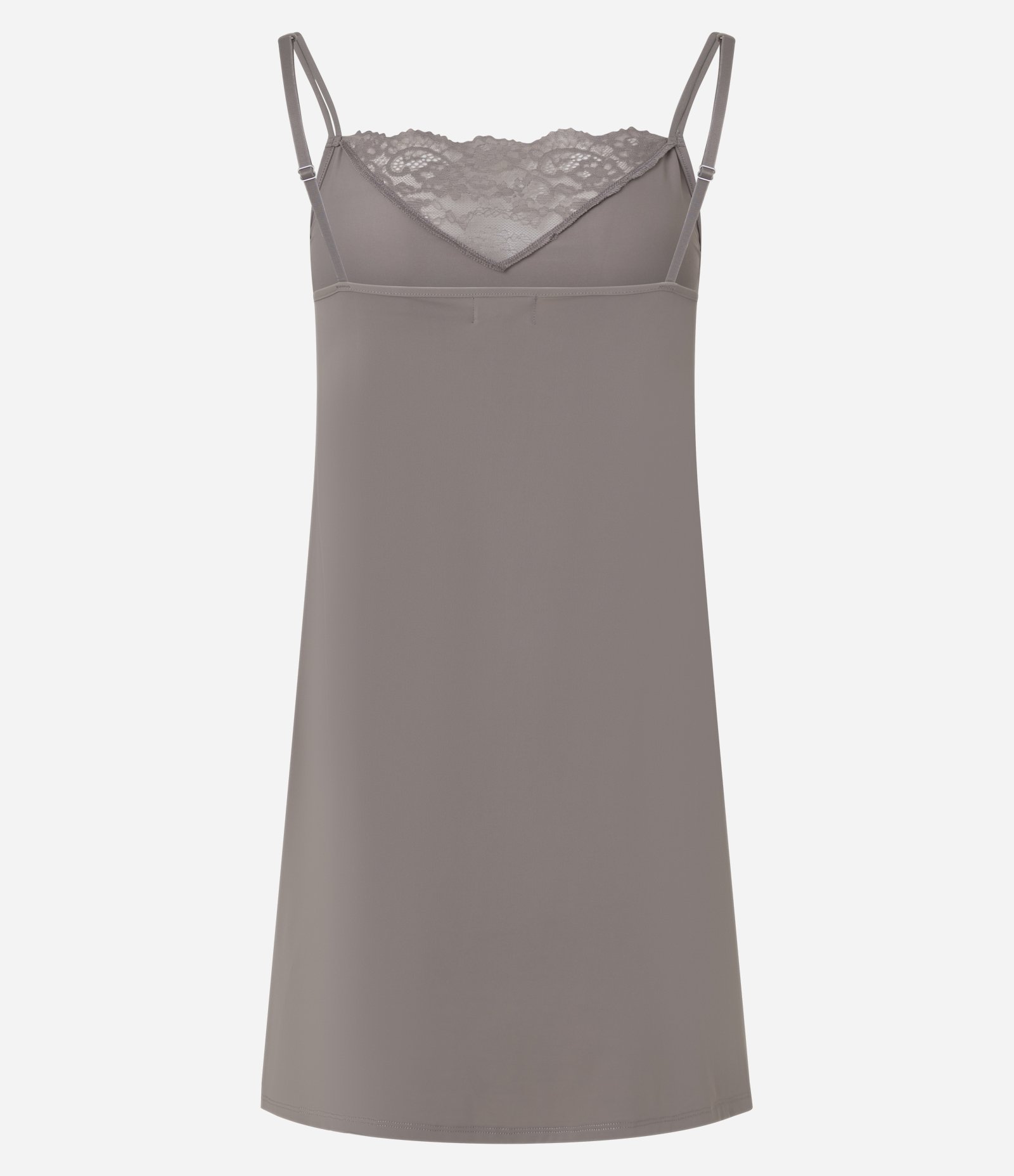 Camisola Curta de Alcinha com Renda no Decote Cinza 3