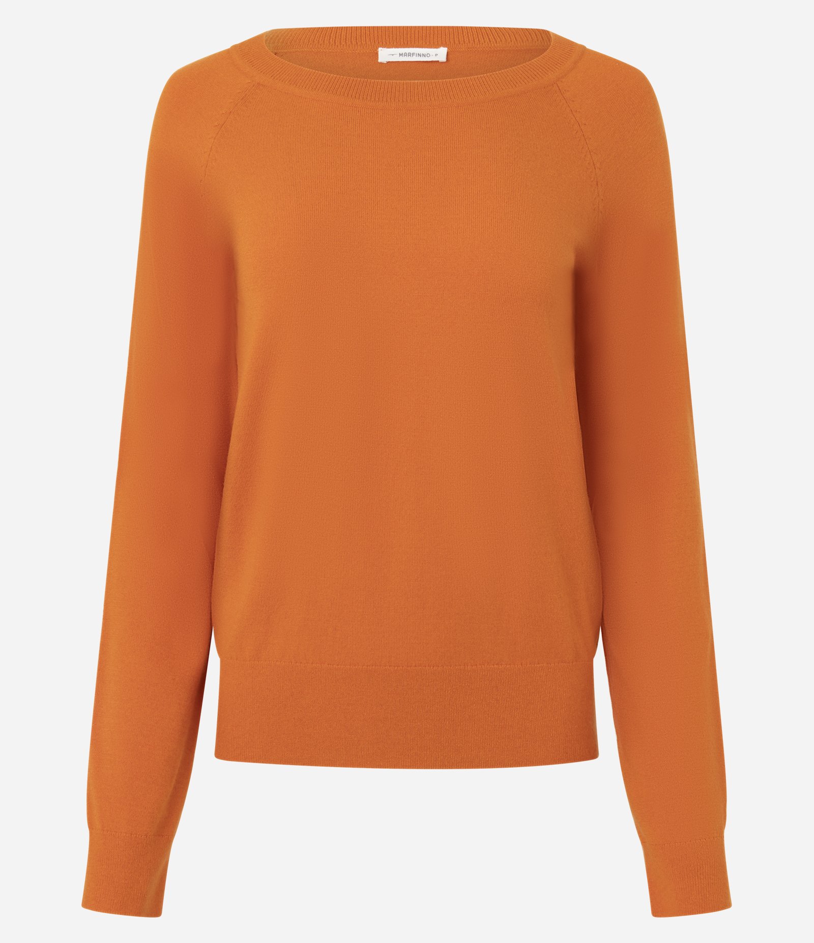 Suéter em Tricô com Gola Redonda Laranja 6