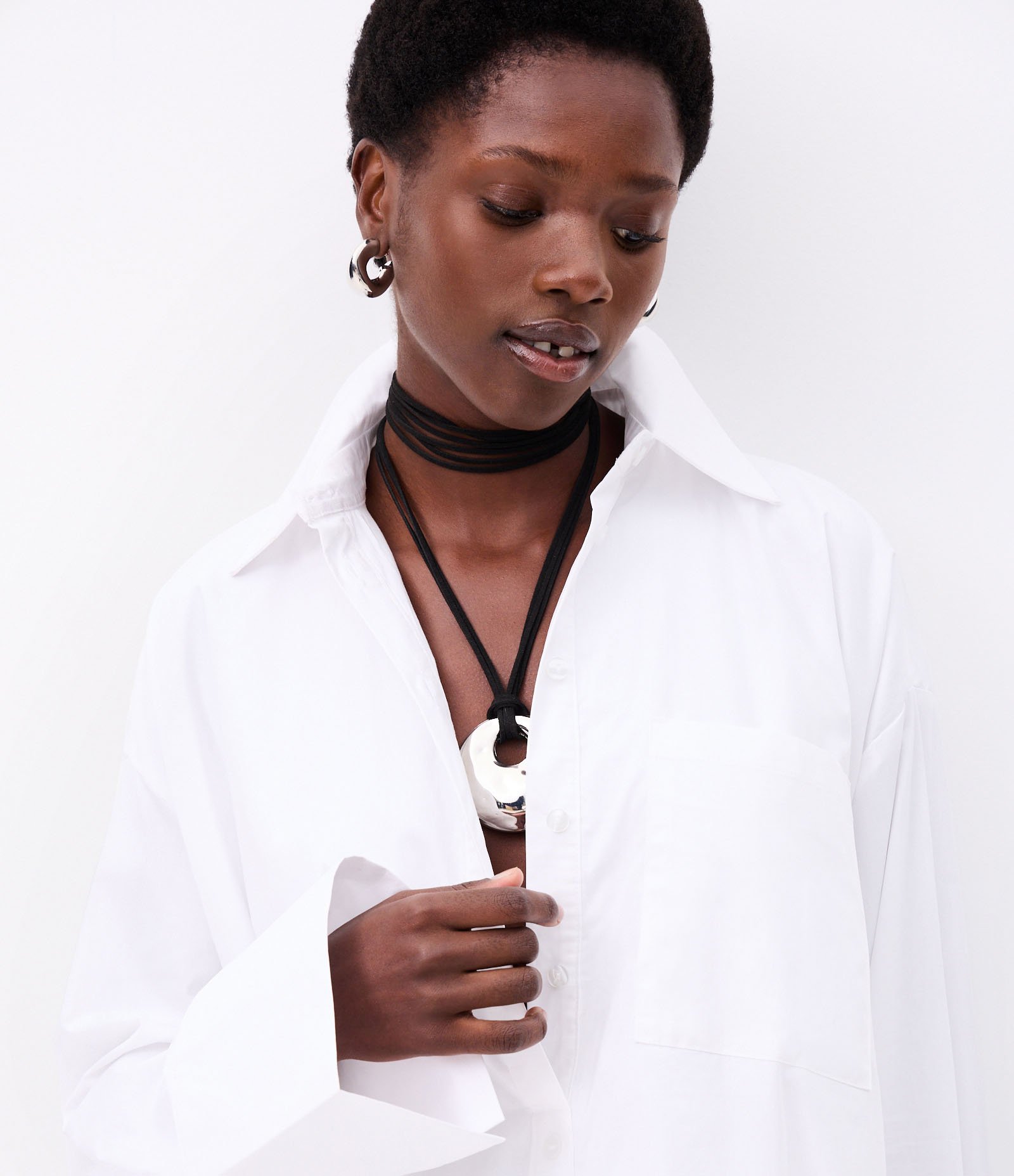 Vestido Chemise Maxi Oversized em Tricoline com Abotoamento Branco 4