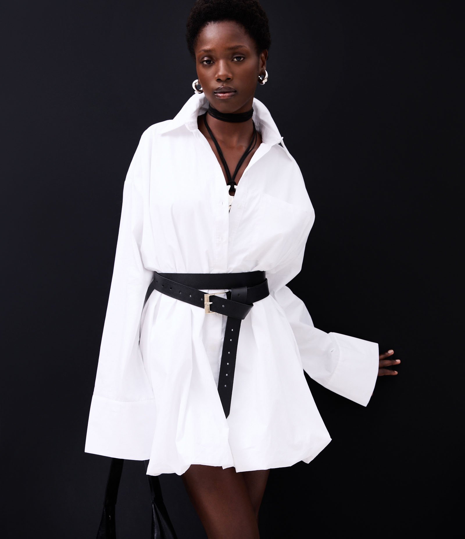 Vestido Chemise Maxi Oversized em Tricoline com Abotoamento Branco 13