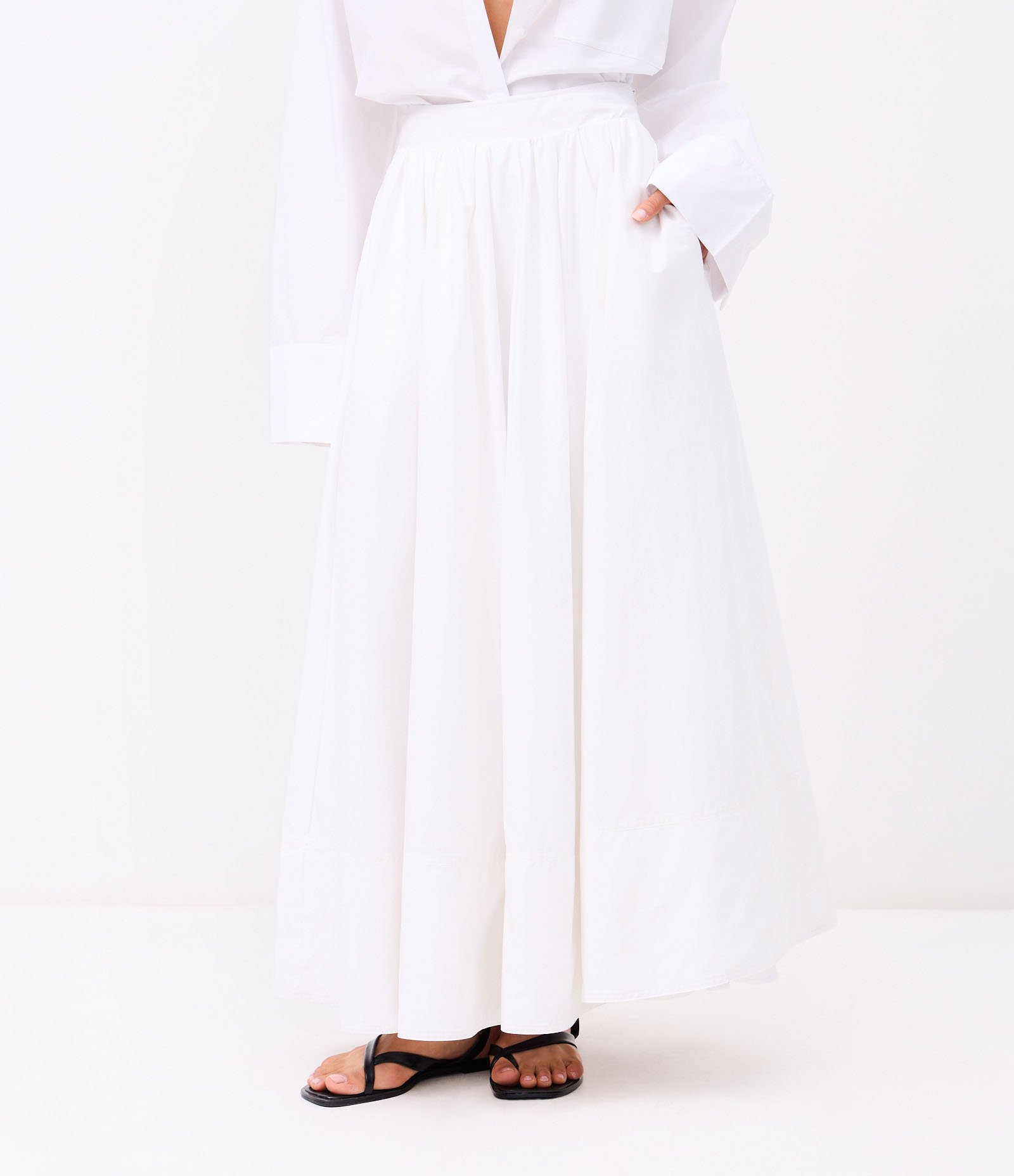 Saia Longa em Tricoline Branco 3