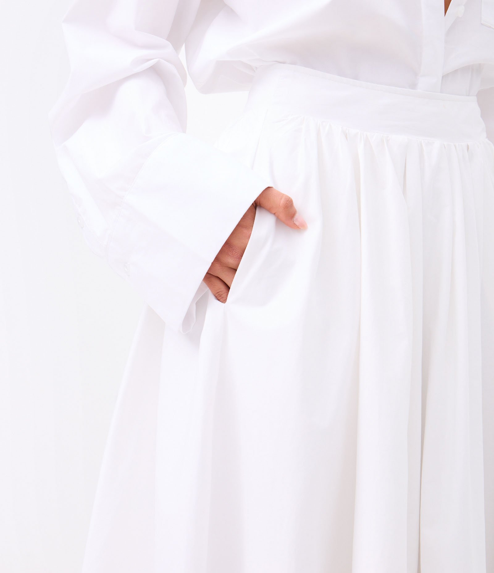 Saia Longa em Tricoline Branco 4