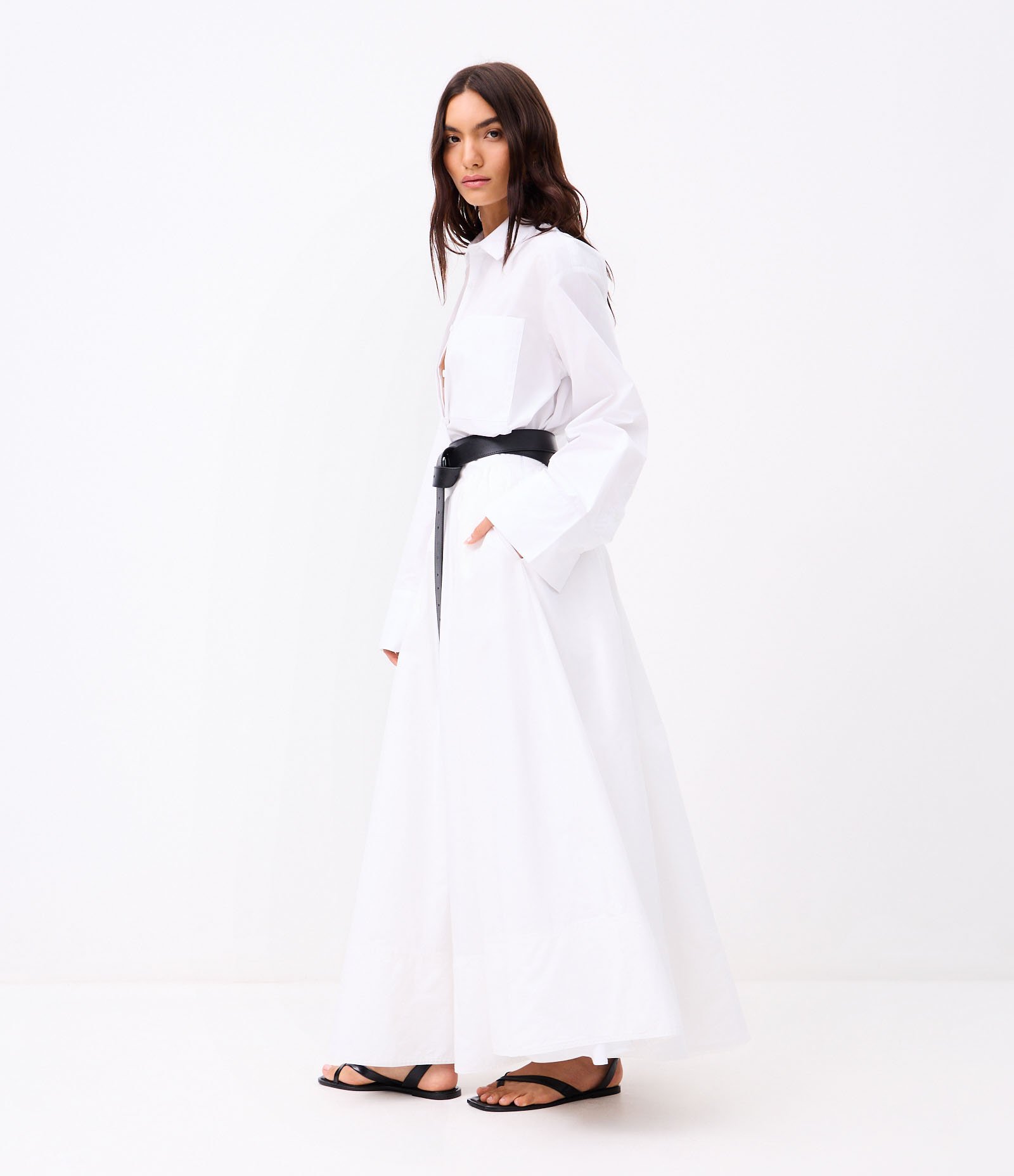 Saia Longa em Tricoline Branco 5